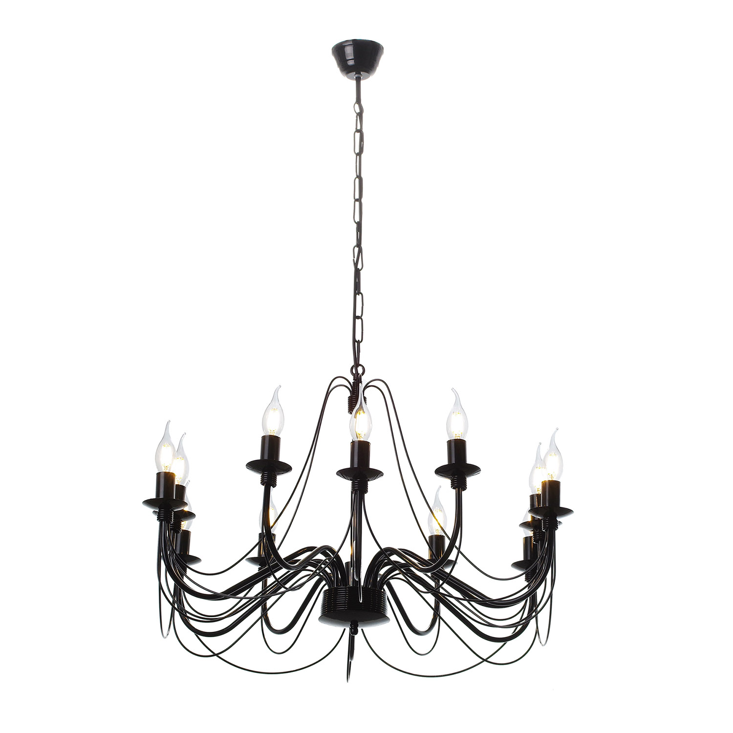 Závěsný lustr v černém lesklém provedení 30306 "Isabella"