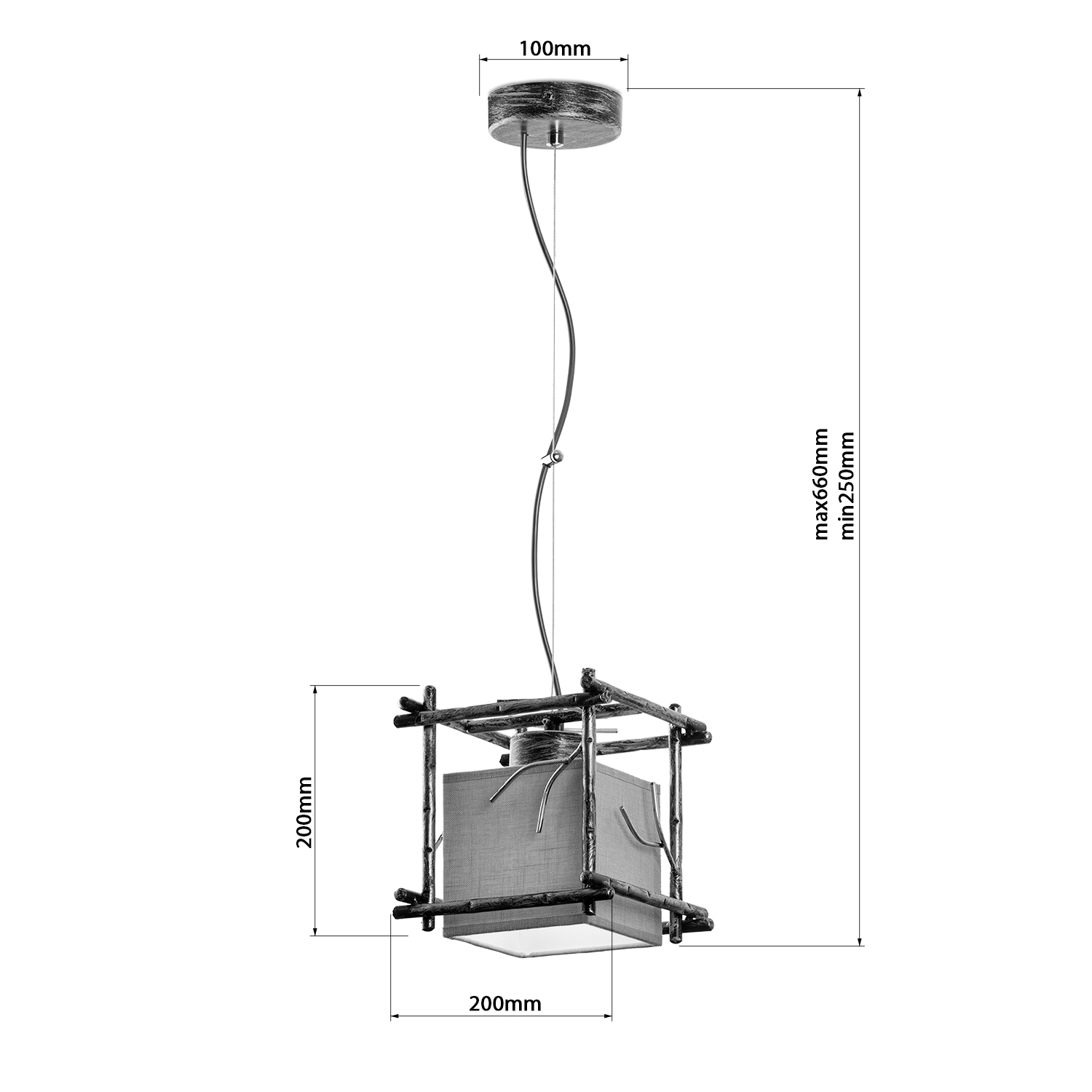 Designový závěsný lustr na lanku 16701 "SAVANNA CUBO" foto3