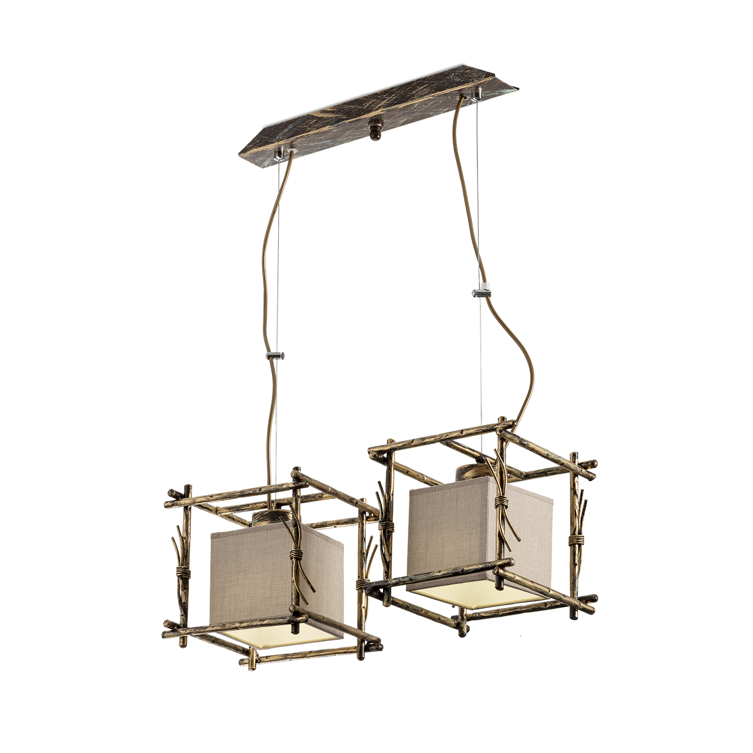 Závěsný lustr s dvěma stínítky 16702 "SAVANNA CUBO" foto3