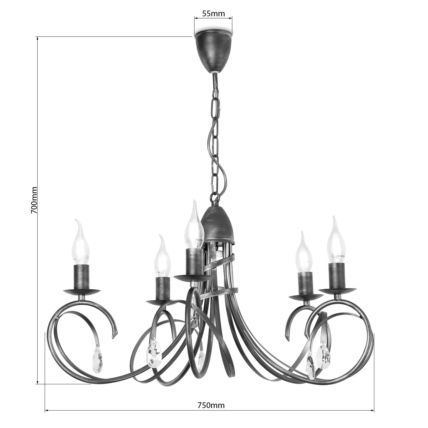 Závěsný lustr na řetězu 18505 "VIRGINIA CRYSTAL" foto8