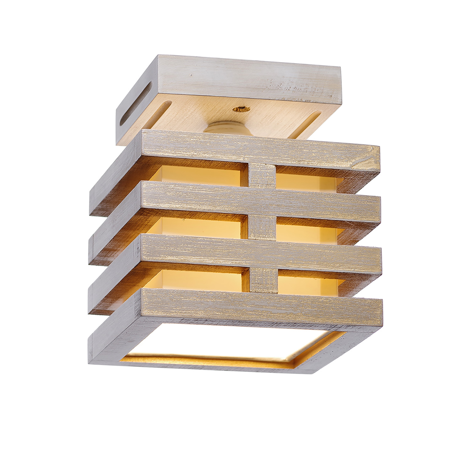 Dřevěné stropní svítidlo v bílo zlatém provedení 18601 "HOUSTON" foto2