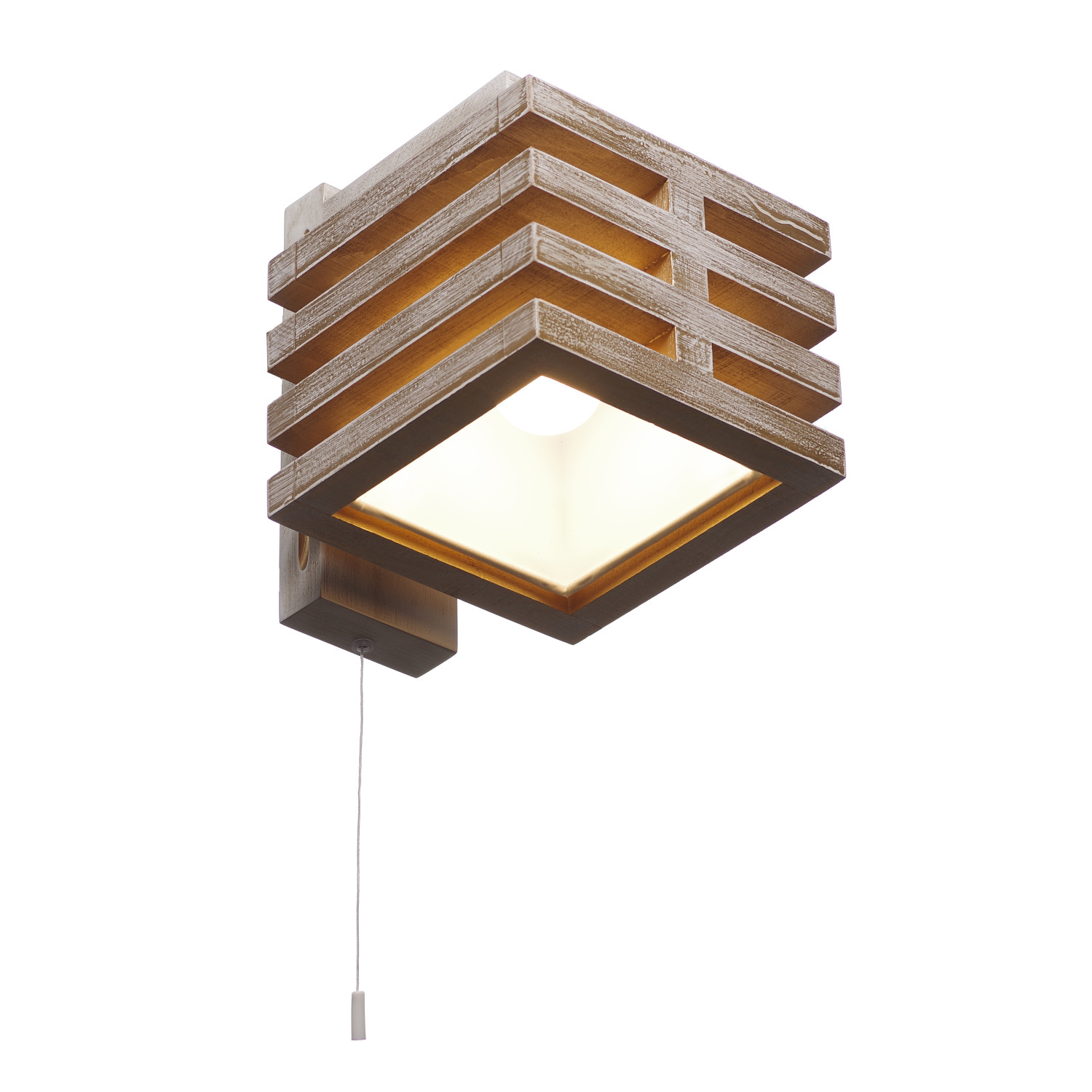 Nástěnné dřevěné svítidlo ve zlaté patine s vypínačem 18610 "HOUSTON" foto4