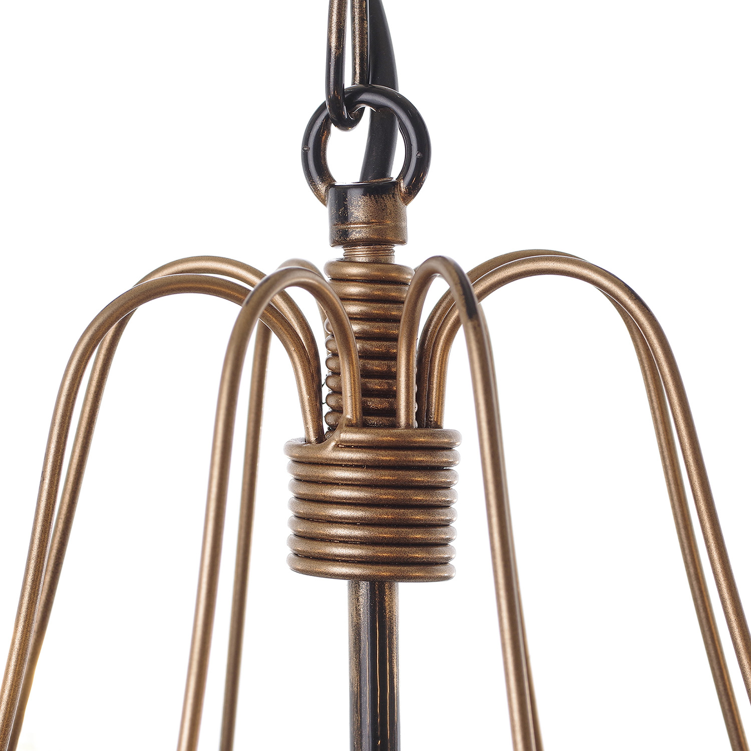 Černý klasický lustr na řetězu s zlatou patinou na osm svíčková žárovky.  30308 "Isabella" foto4