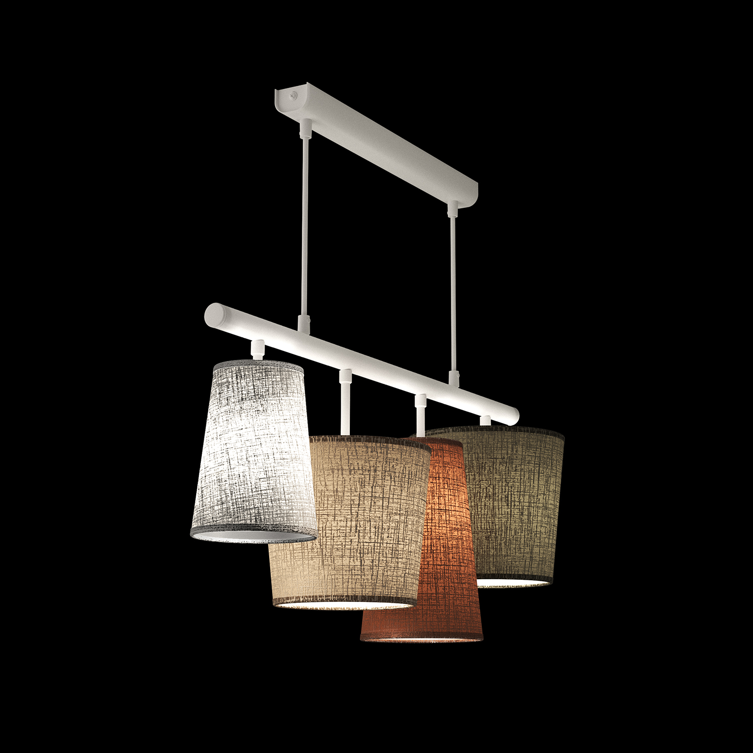 Závěsné svítidlo na lanku s látkovými lněnými stínítky 40804 "JAZZ" foto3