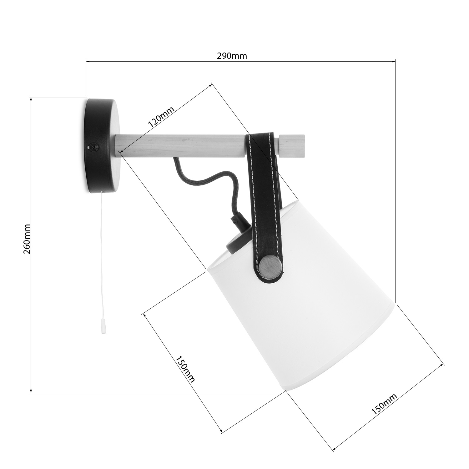Nástěnné svítidlo s kabelem a vypínačem a zástrčkou. 442 "RIONI" foto7