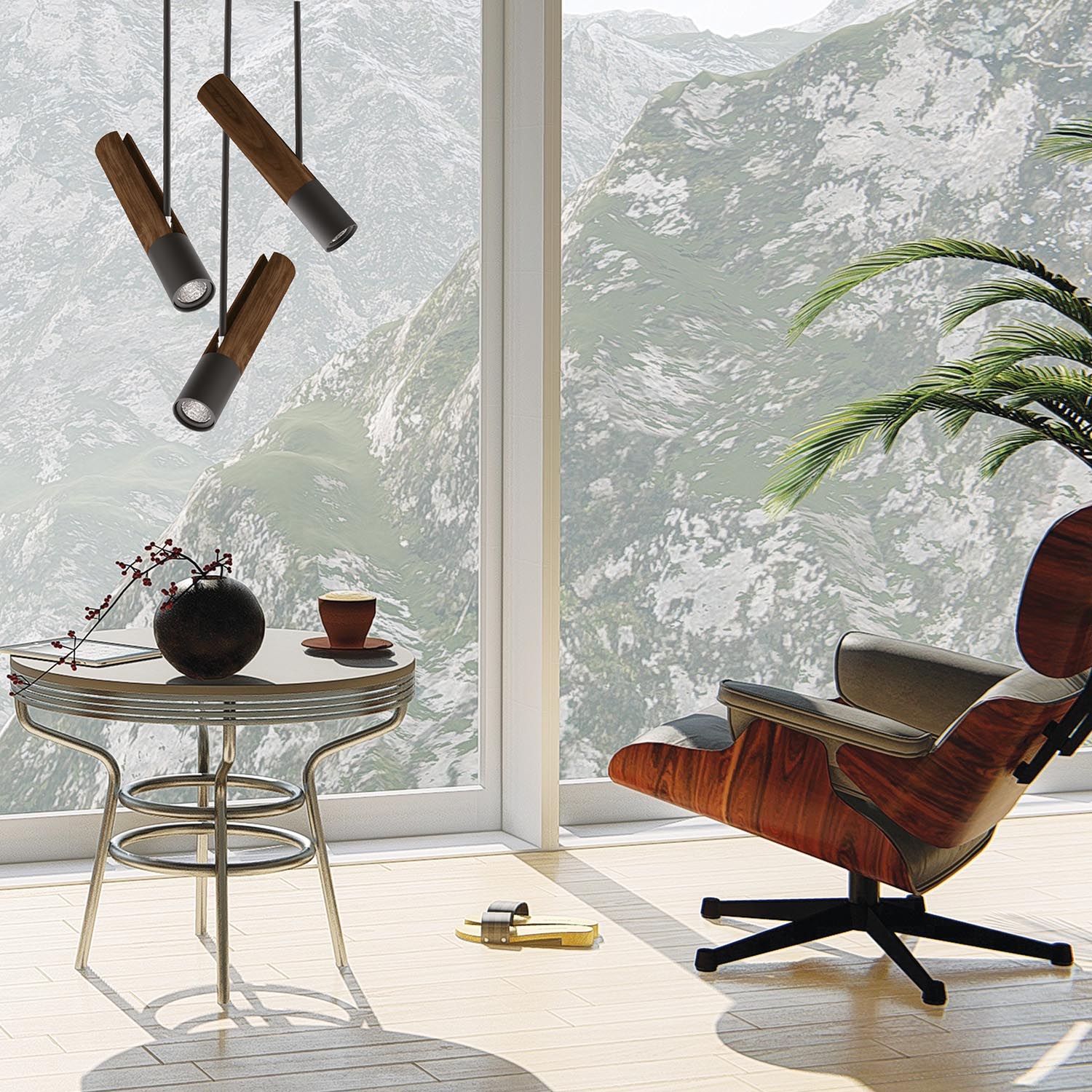 Lustr na tyči 40908 "GLAZE WOOD" foto5