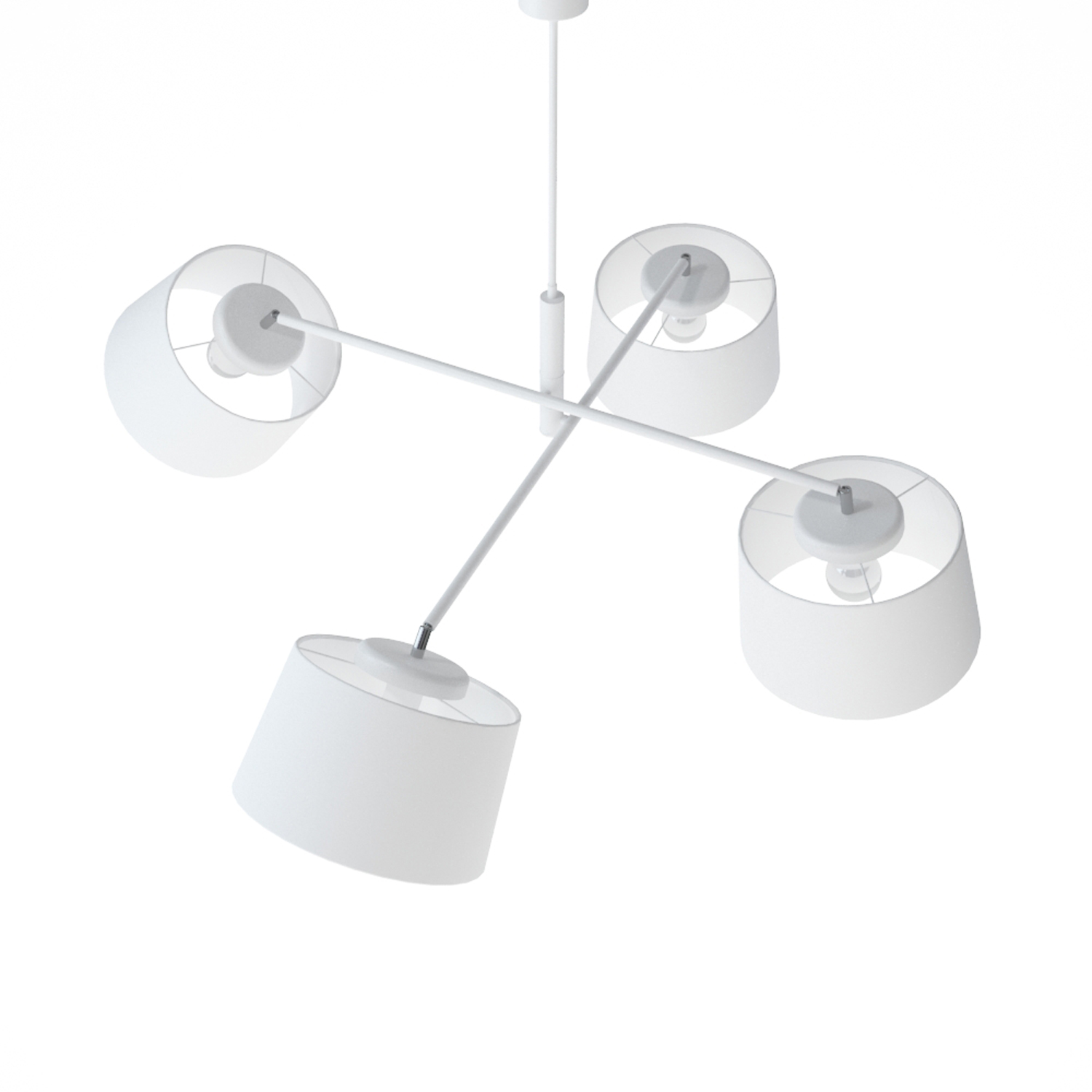 Designový  lustr na tyči se čtyřmi bílýmii stínítky.  60504 "Lefor" foto3