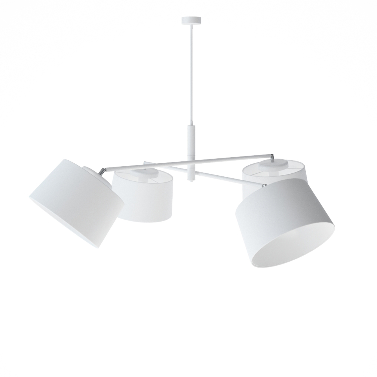 Designový  lustr na tyči se čtyřmi bílýmii stínítky.  60504 "Lefor" foto2