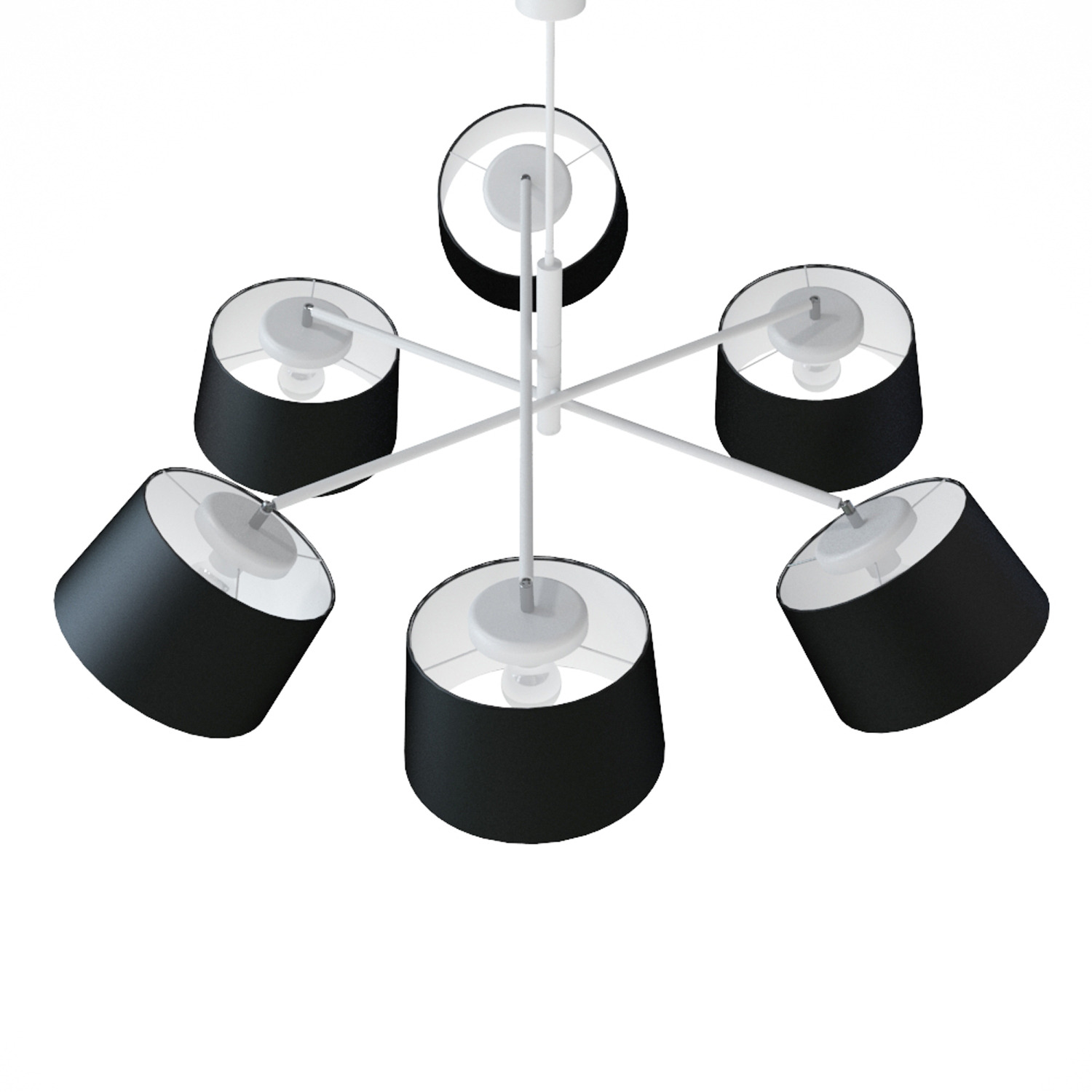 Designový kovový lustr na tyči s neuvěřitelnými textilními stínítky.  60505 "Lefor" foto4