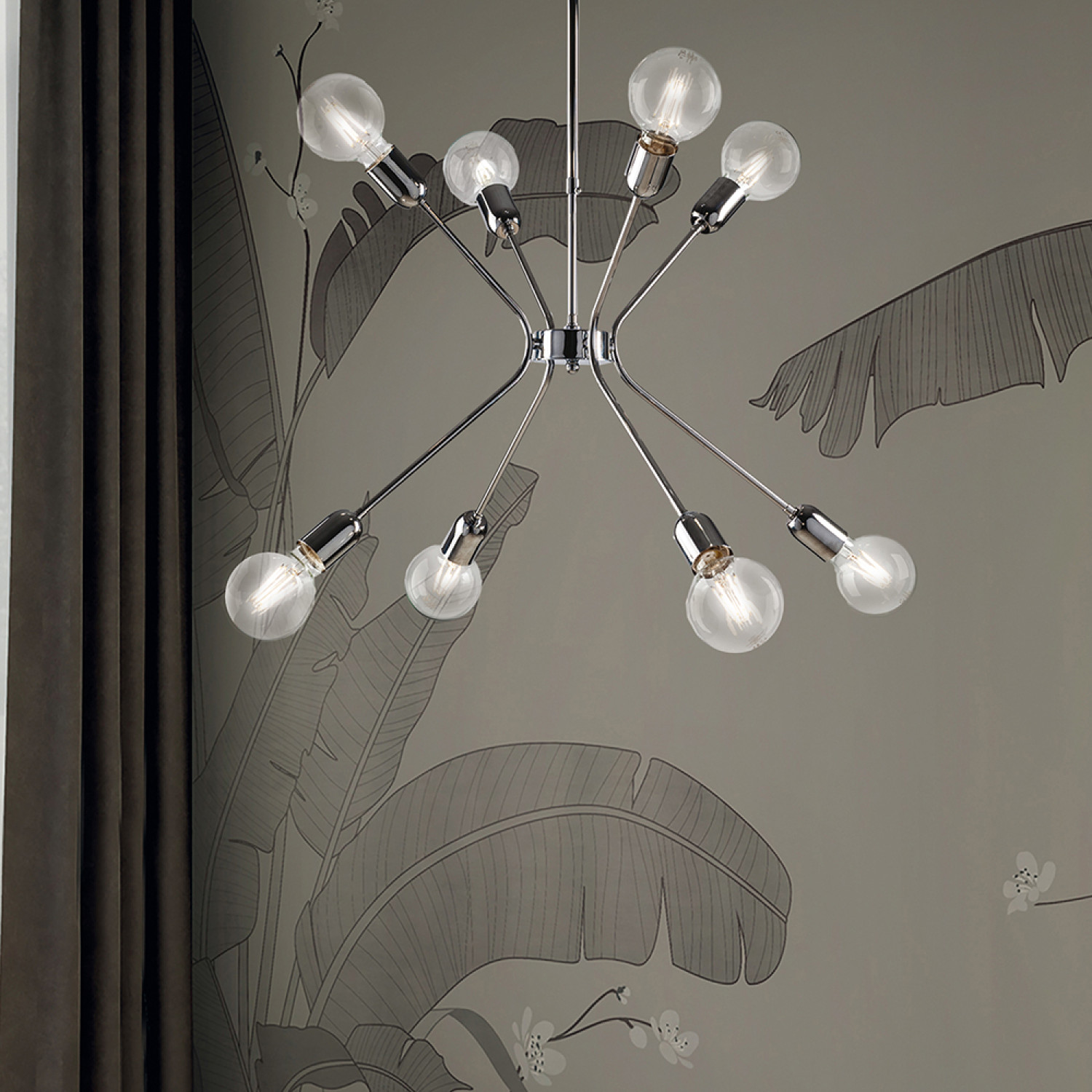 Pendant light BL222-8-CR Bpm, 8 X 60 Watt Max, chrome foto2