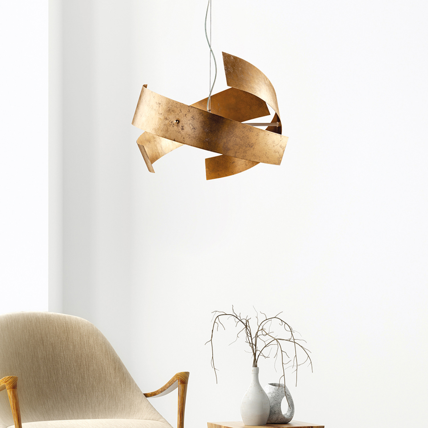 Pendant light BL226-3-ORO Elisa, 3 X 60 Watt Max, white, golden