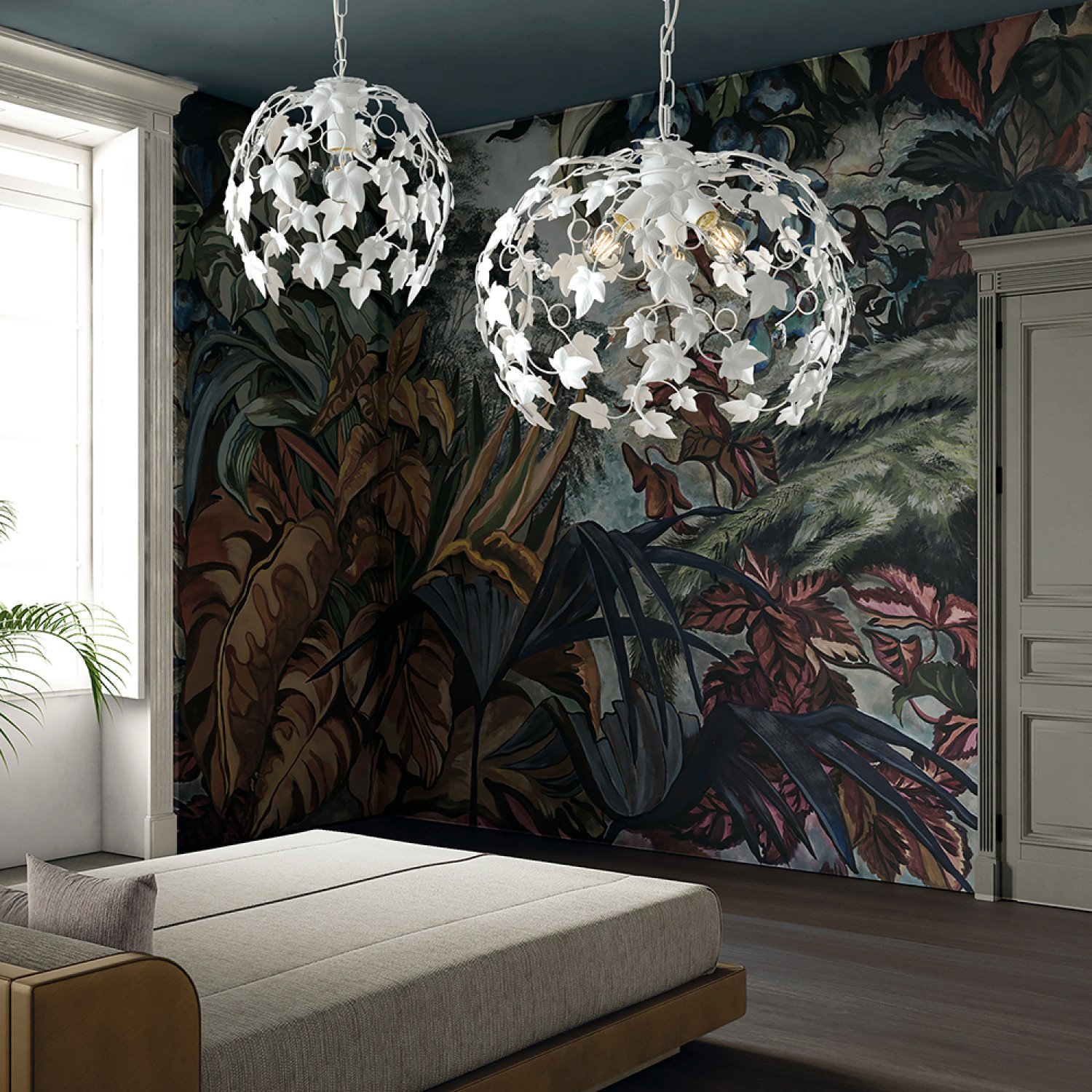 Závěsný kovový lustr BL50-1-BCO Edera, 1 X 60 Watt Max, ošuntělá bílá foto2