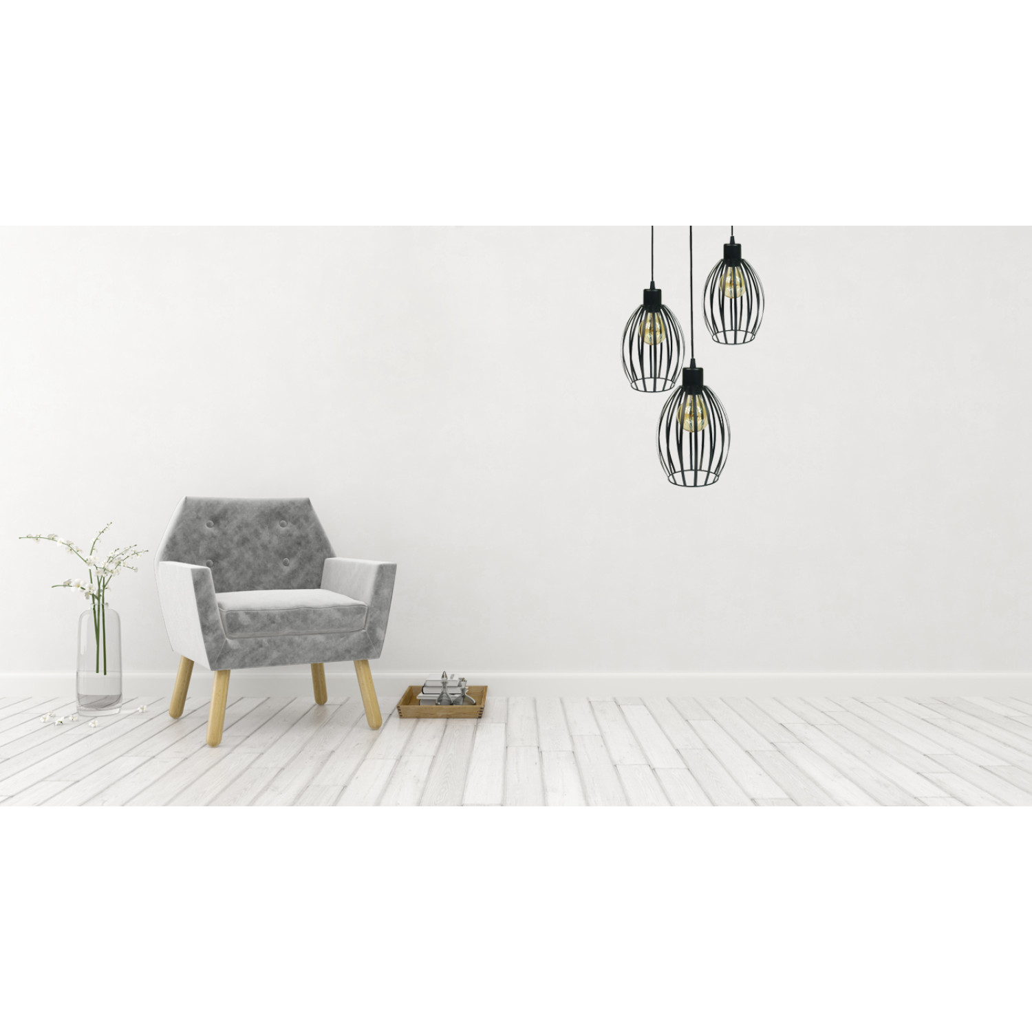 Závěsné svítidlo 7001/POL3CZ FIORDA, 3xE27/60W, černá struktura foto5