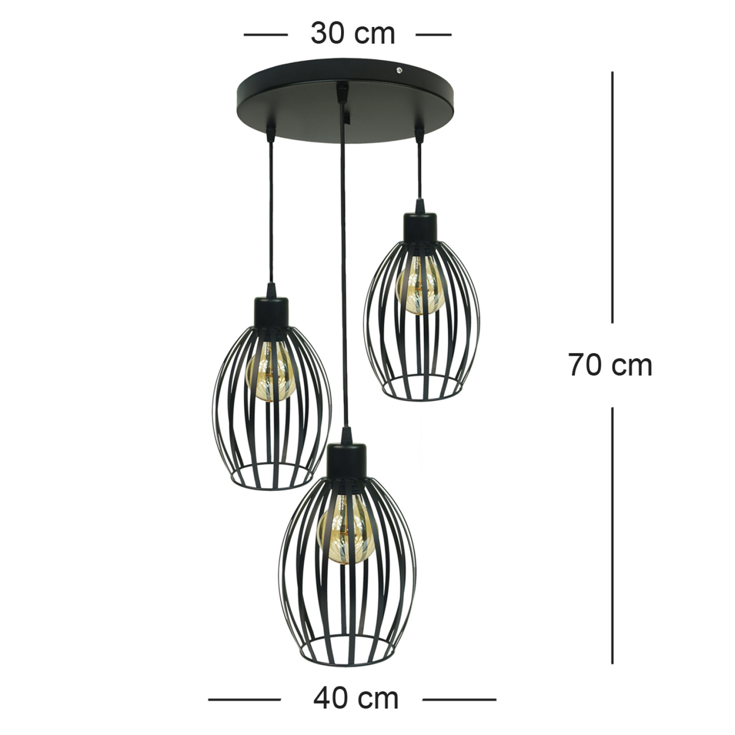 Závěsné svítidlo 7001/POL3CZ FIORDA, 3xE27/60W, černá struktura foto2