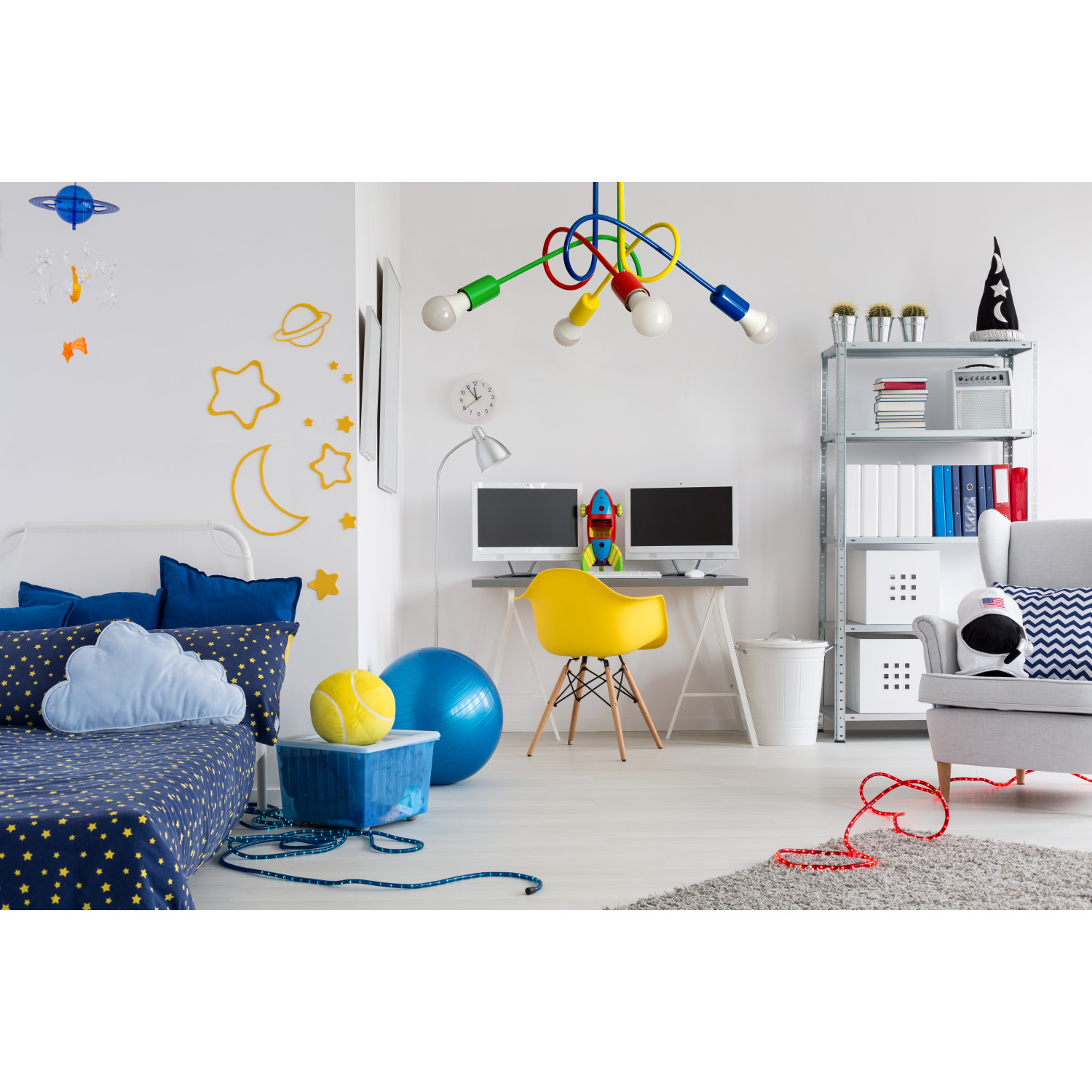 Závěsné svítidlo 1001/4M3 MONDO, 4xE27/60W, žlutá, tmavě modrá, červená, zelená foto5