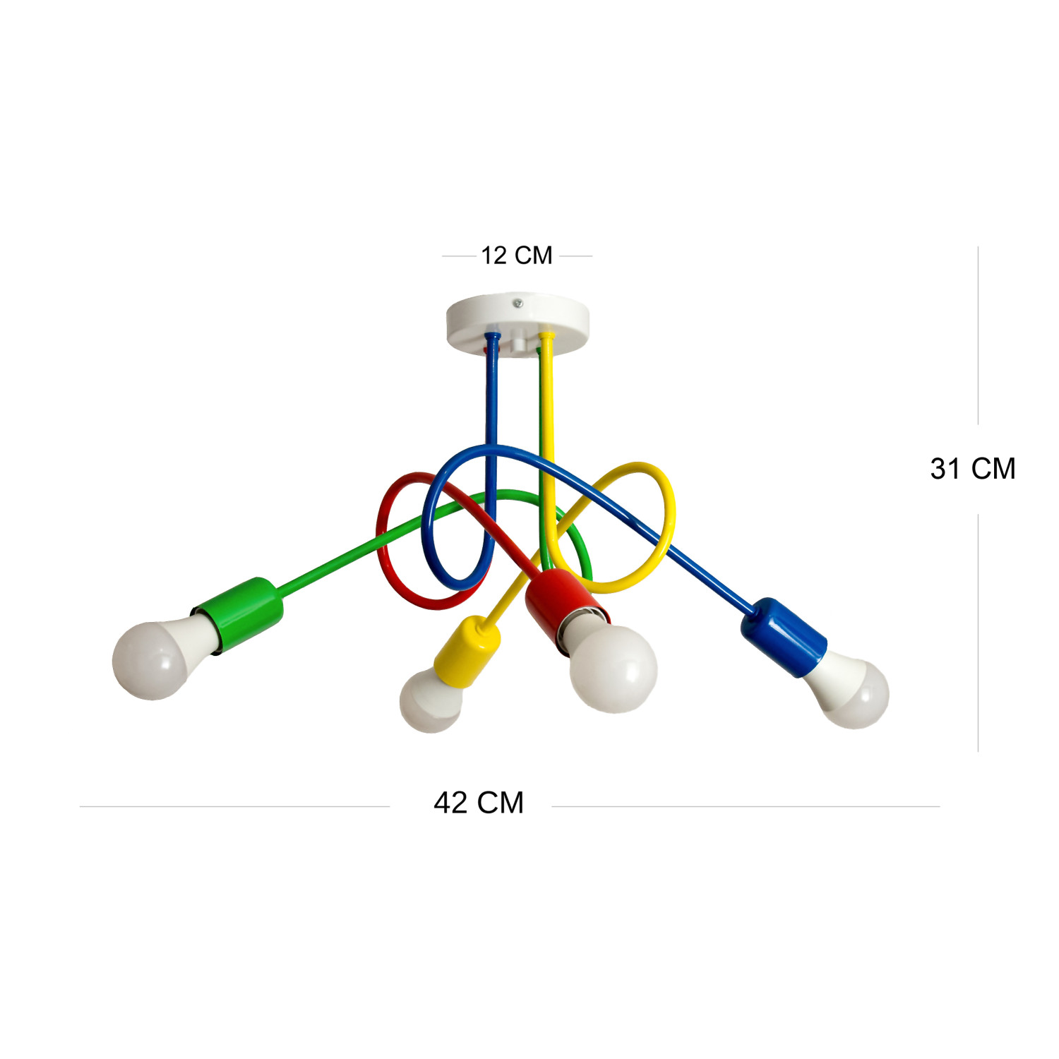 Závěsné svítidlo 1001/4M3 MONDO, 4xE27/60W, žlutá, tmavě modrá, červená, zelená foto2