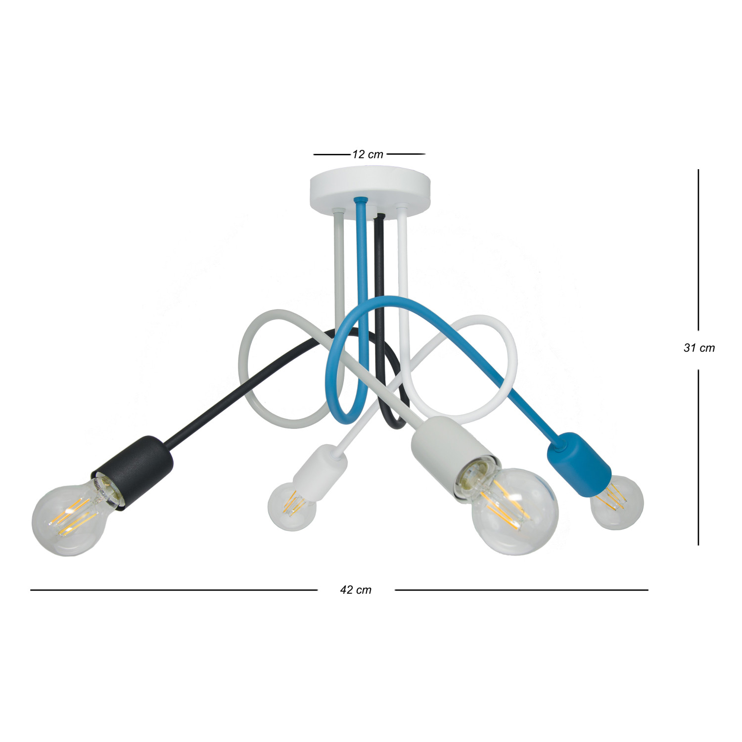 Závěsné svítidlo 1001/4M4 MONDO, 4xE27/60W, šedá, černá, bílá, tyrkysová foto9