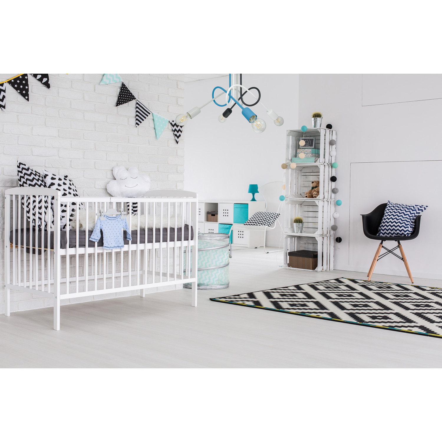 Závěsné svítidlo 1001/4M4 MONDO, 4xE27/60W, šedá, černá, bílá, tyrkysová foto4