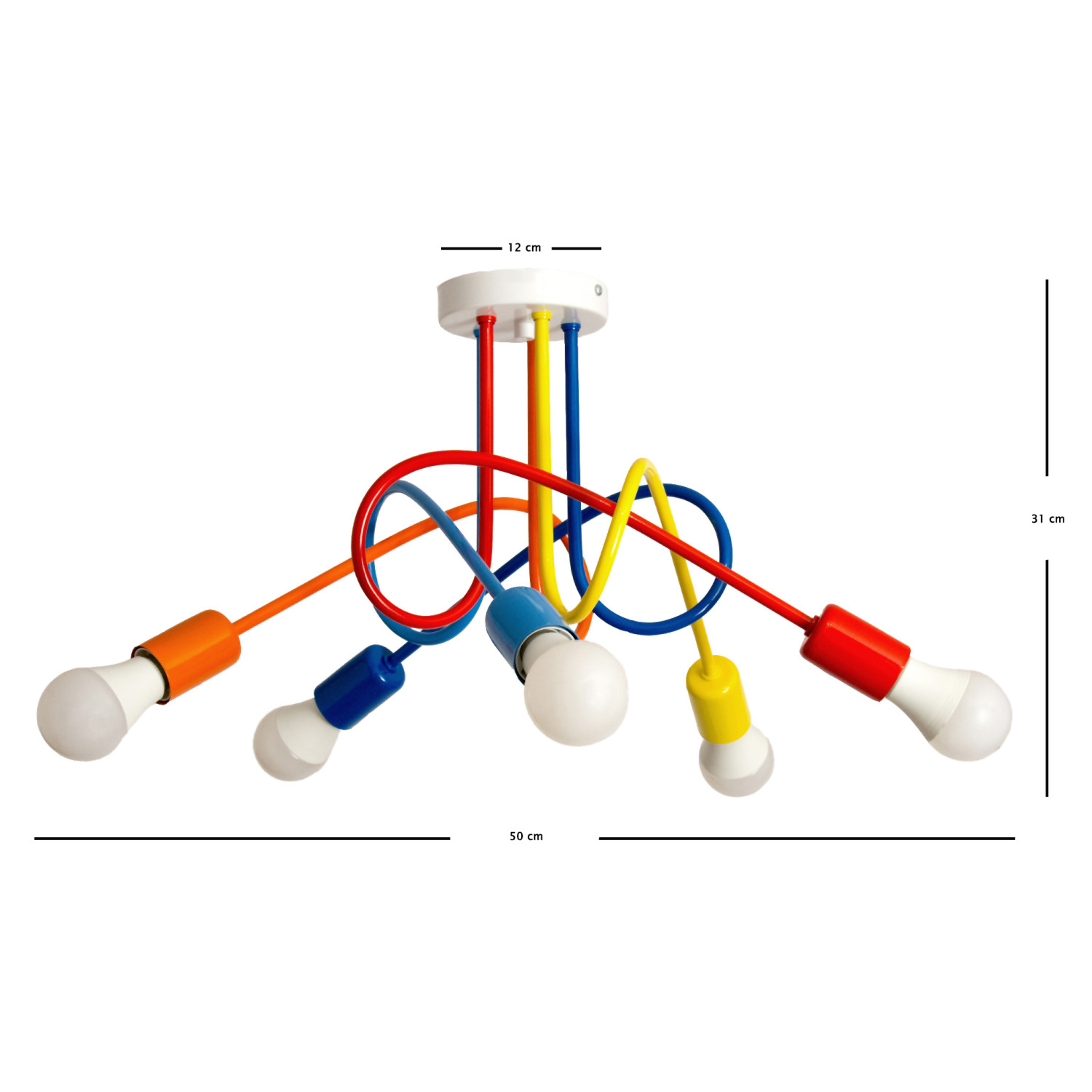 Závěsné svítidlo 1001/5MX2 MONDO, 5xE27/60W,  pomarańcz, granat, żółty, czerwony, niebieski foto4