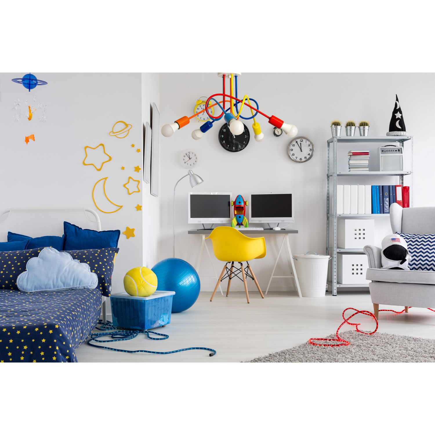 Závěsné svítidlo 1001/5MX2 MONDO, 5xE27/60W,  pomarańcz, granat, żółty, czerwony, niebieski foto2