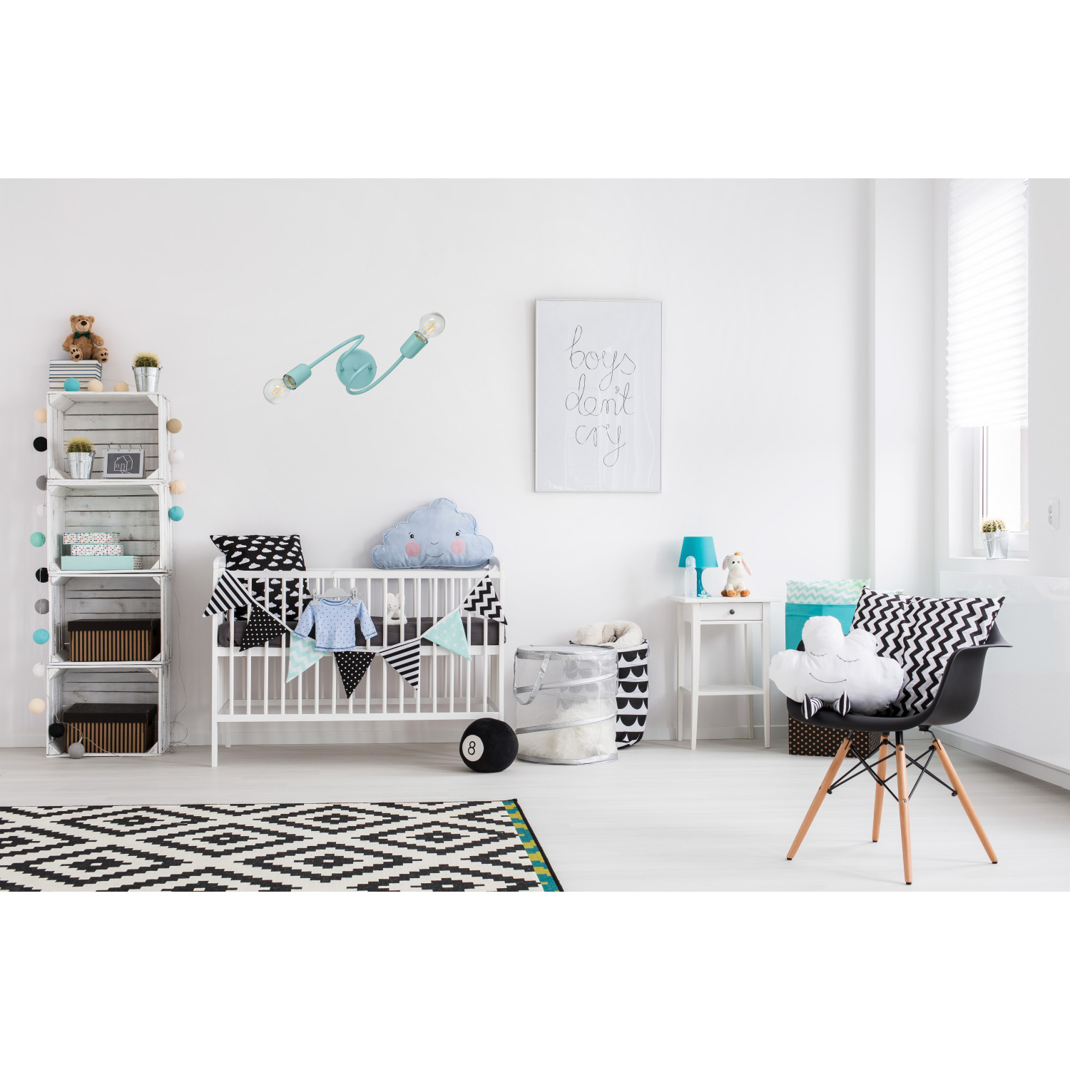 Závěsné svítidlo LED do dětského pokoje kolekce  "MONDO" pastelová turkusová barva foto4