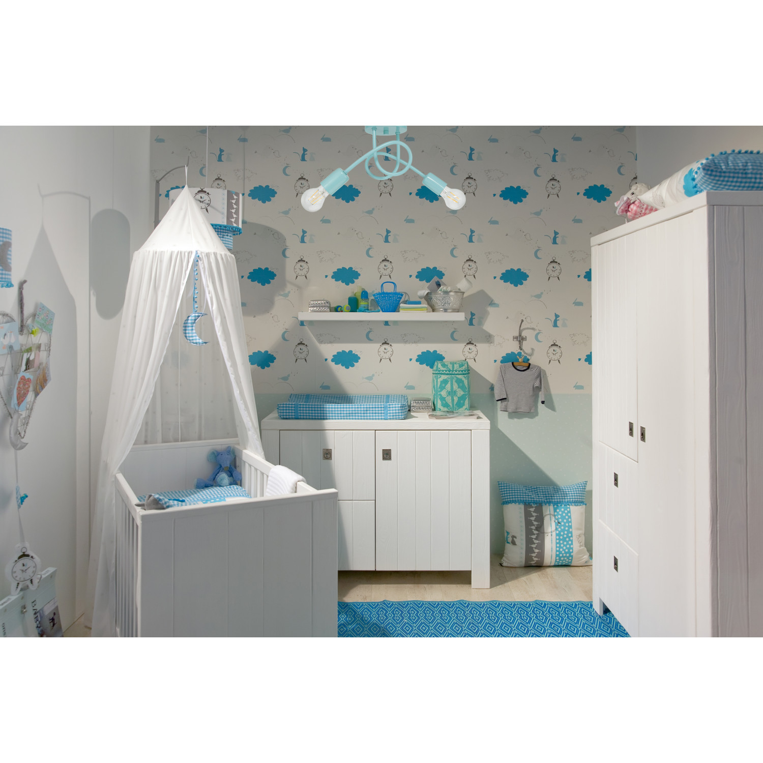 Závěsné svítidlo LED do dětského pokoje kolekce  "MONDO" pastelová turkusová barva foto2