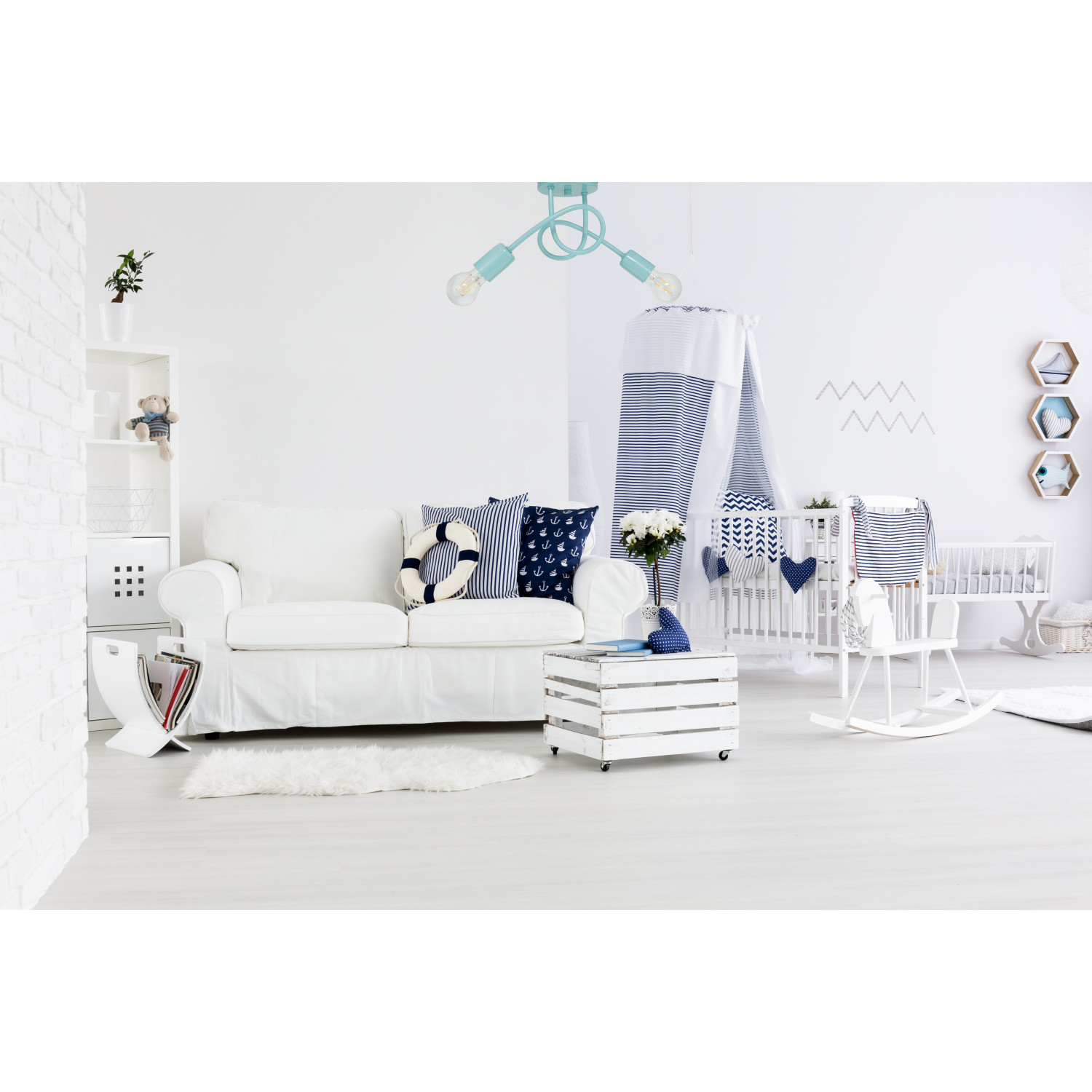 Závěsné svítidlo LED do dětského pokoje kolekce  "MONDO" pastelová turkusová barva foto3