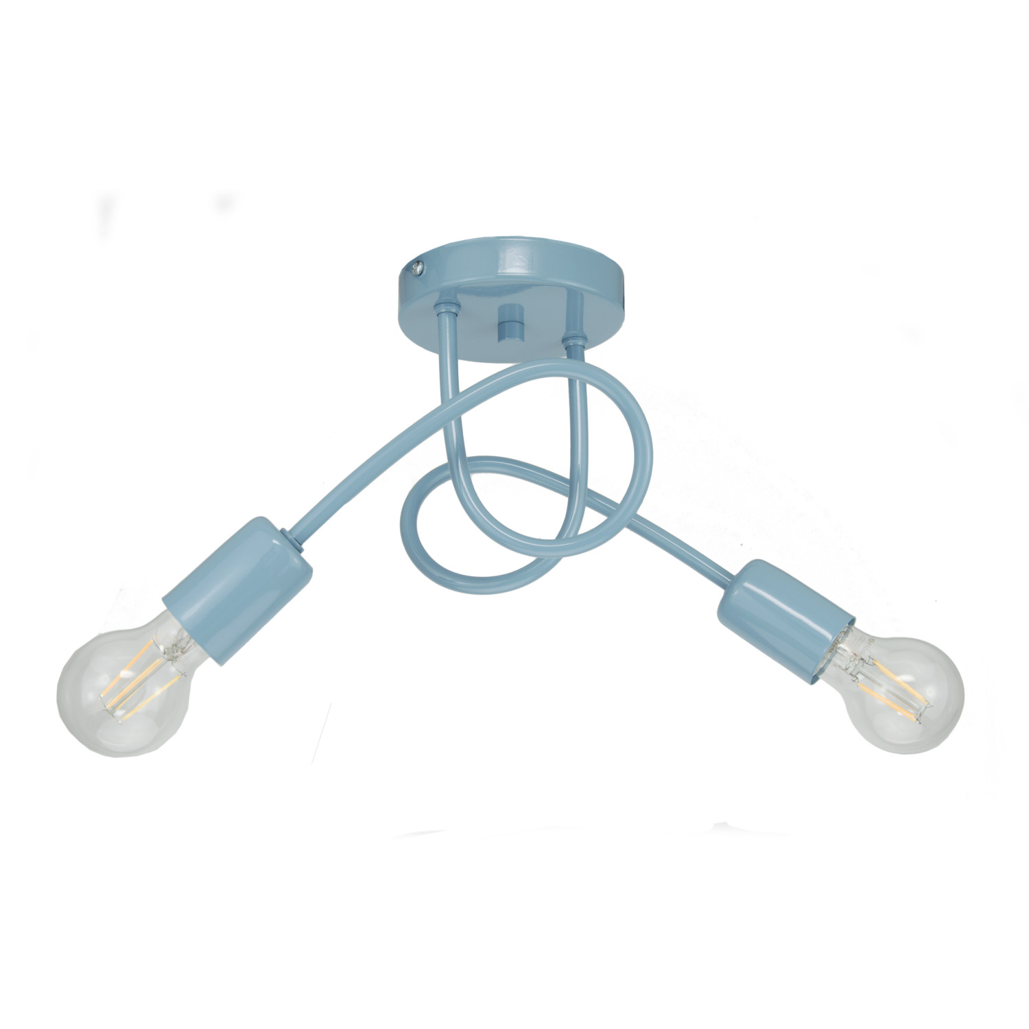 Stropní svítidlo s zahnutými kovovými ramenami v pastelově modré barvě, kolekce "MONDO" art.1001/2 PN foto3