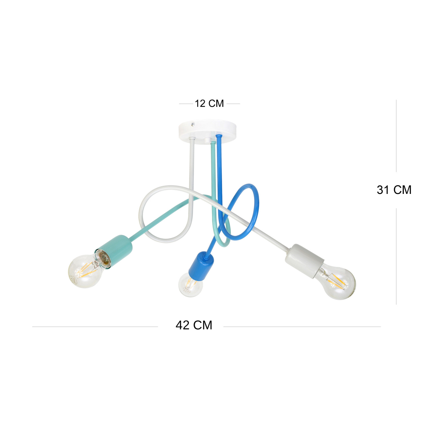 Závěsné svítidlo 1001/3MP1 MONDO, 3xE27/60W, pastelová šedá, modrá, tyrkysová foto2