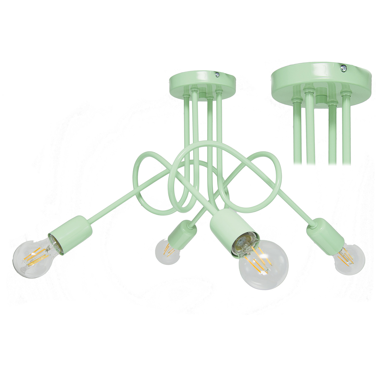 Závěsné svítidlo 1001/4PS MONDO, 4xE27/60W PASTEL SELEDYN foto2