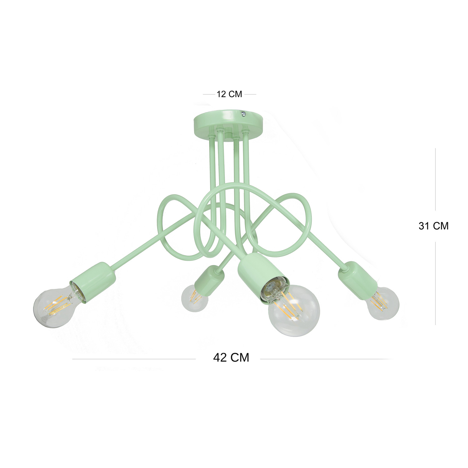 Závěsné svítidlo 1001/4PS MONDO, 4xE27/60W PASTEL SELEDYN foto3