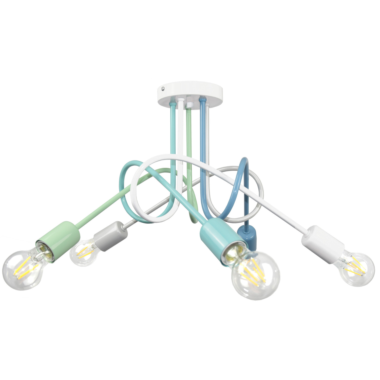 Závěsné svítidlo 1001/5MP2 MONDO, 5xE27/60W, modrá, šedá, tyrkysová, akvamarínová, bílá