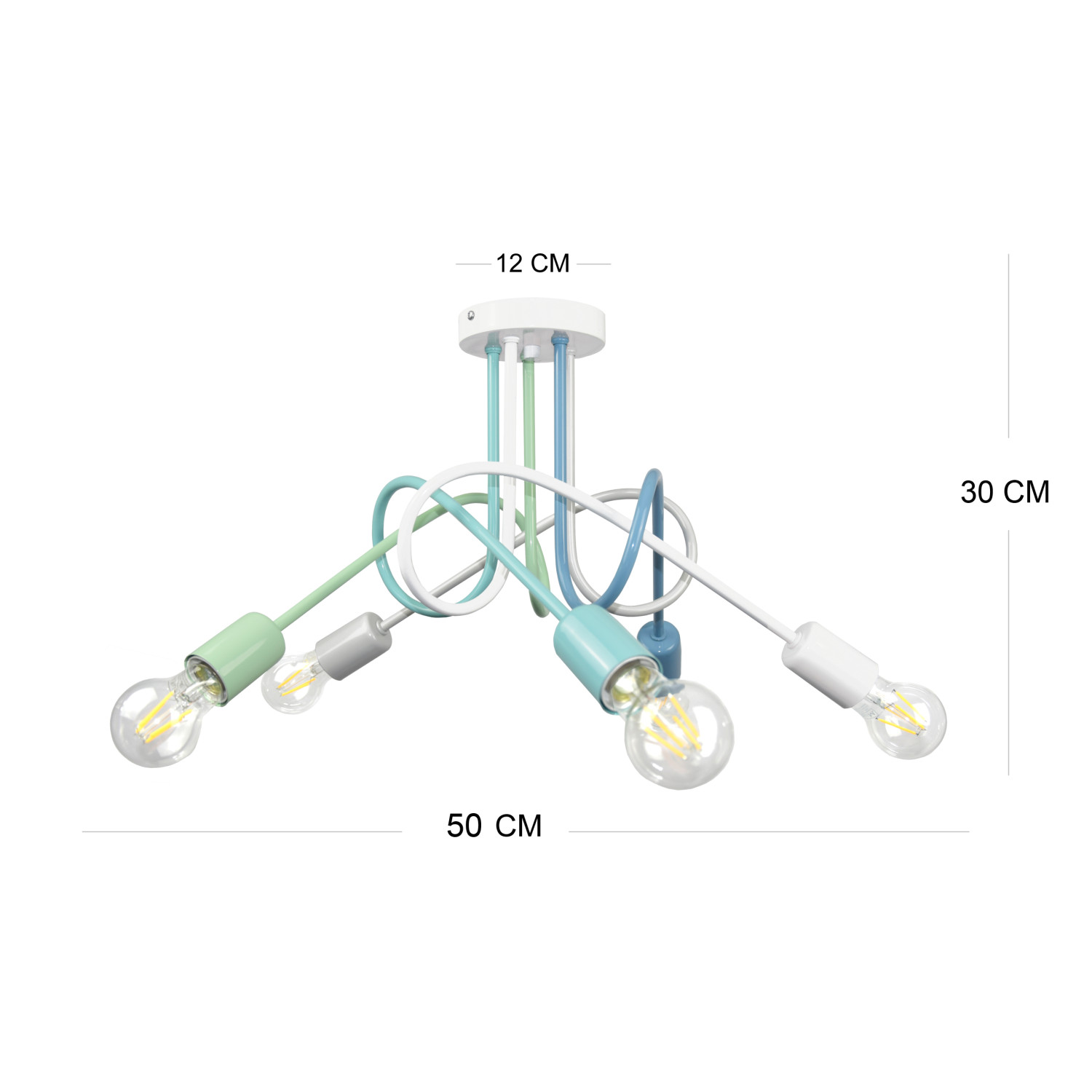 Závěsné svítidlo 1001/5MP2 MONDO, 5xE27/60W, modrá, šedá, tyrkysová, akvamarínová, bílá foto2