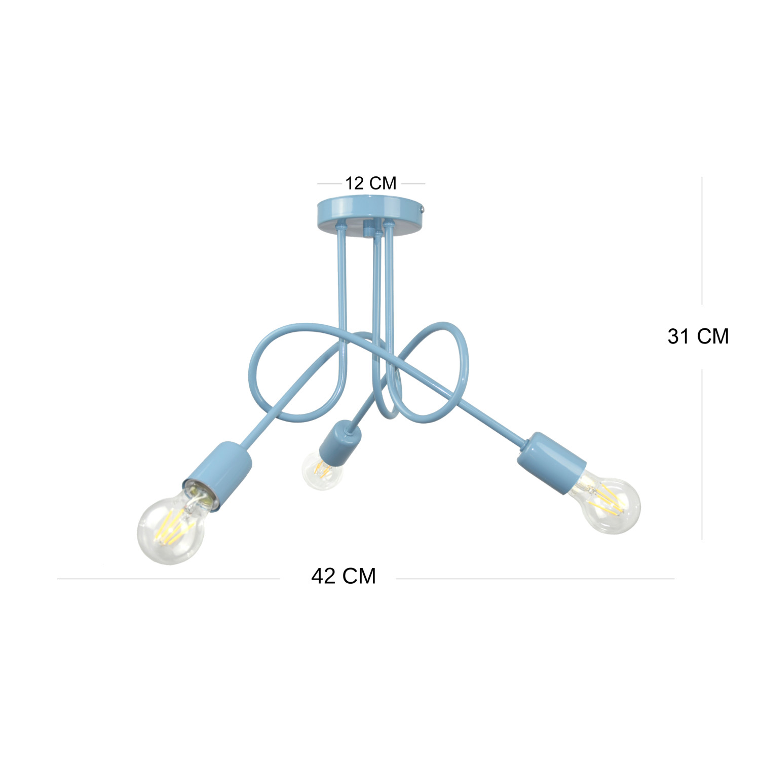 Závěsné svítidlo 1001/3PT MONDO, 3xE27/60W, pastel turkus foto2