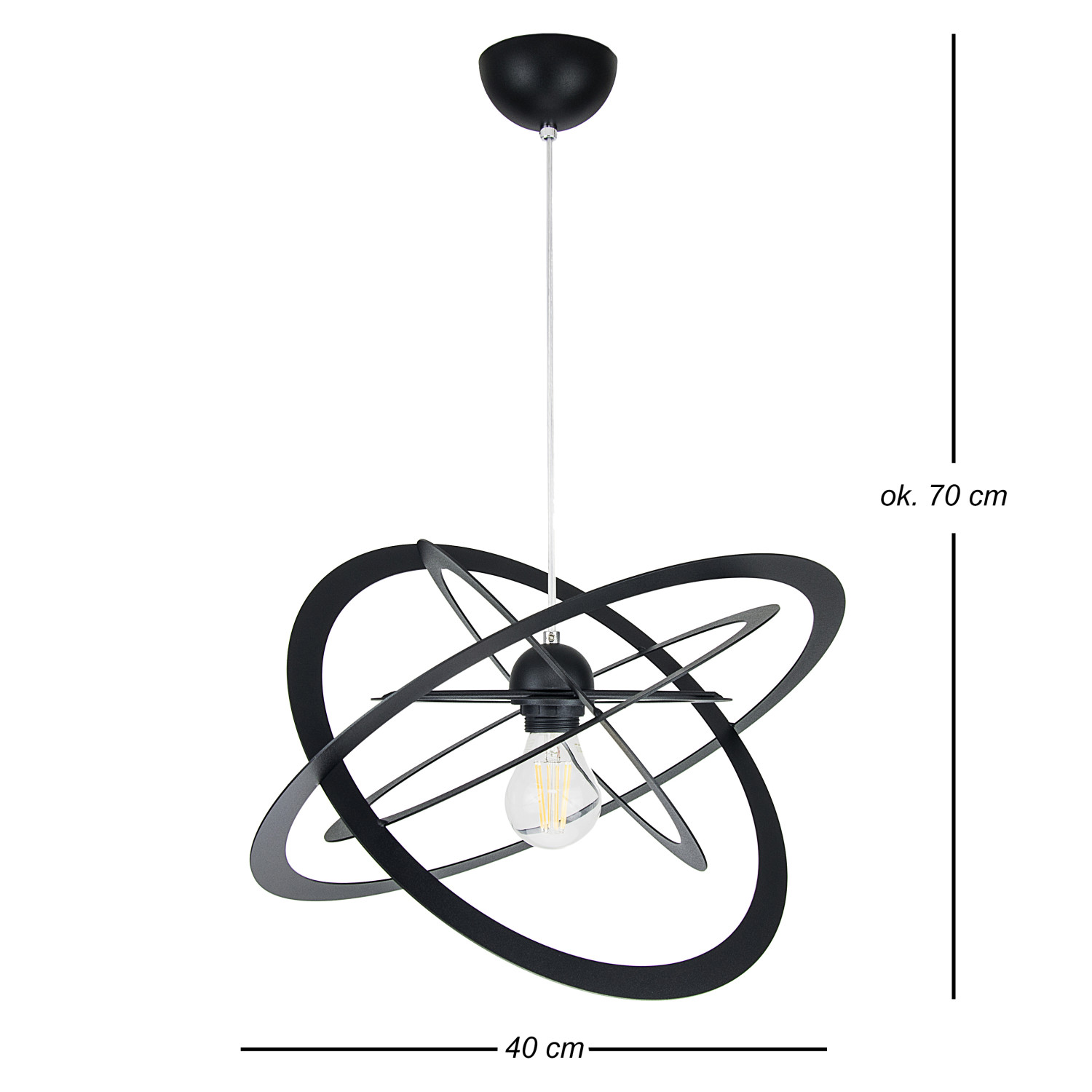 Pendant lamp 2005/1CZS SFERIS, 1xE27/60W, black foto2
