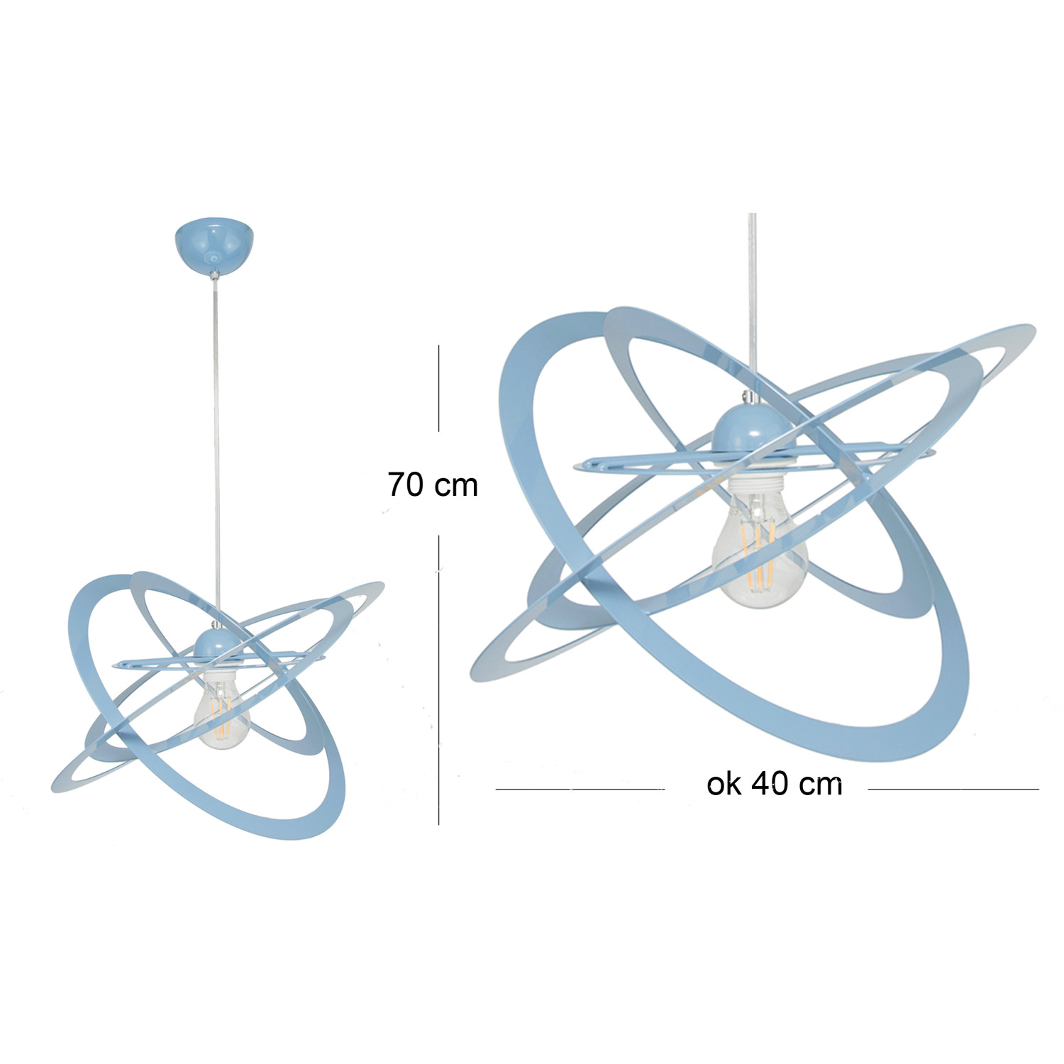 Pendant lamp 2005/1PN SFERIS, 1xE27/60W, blue pastel foto2