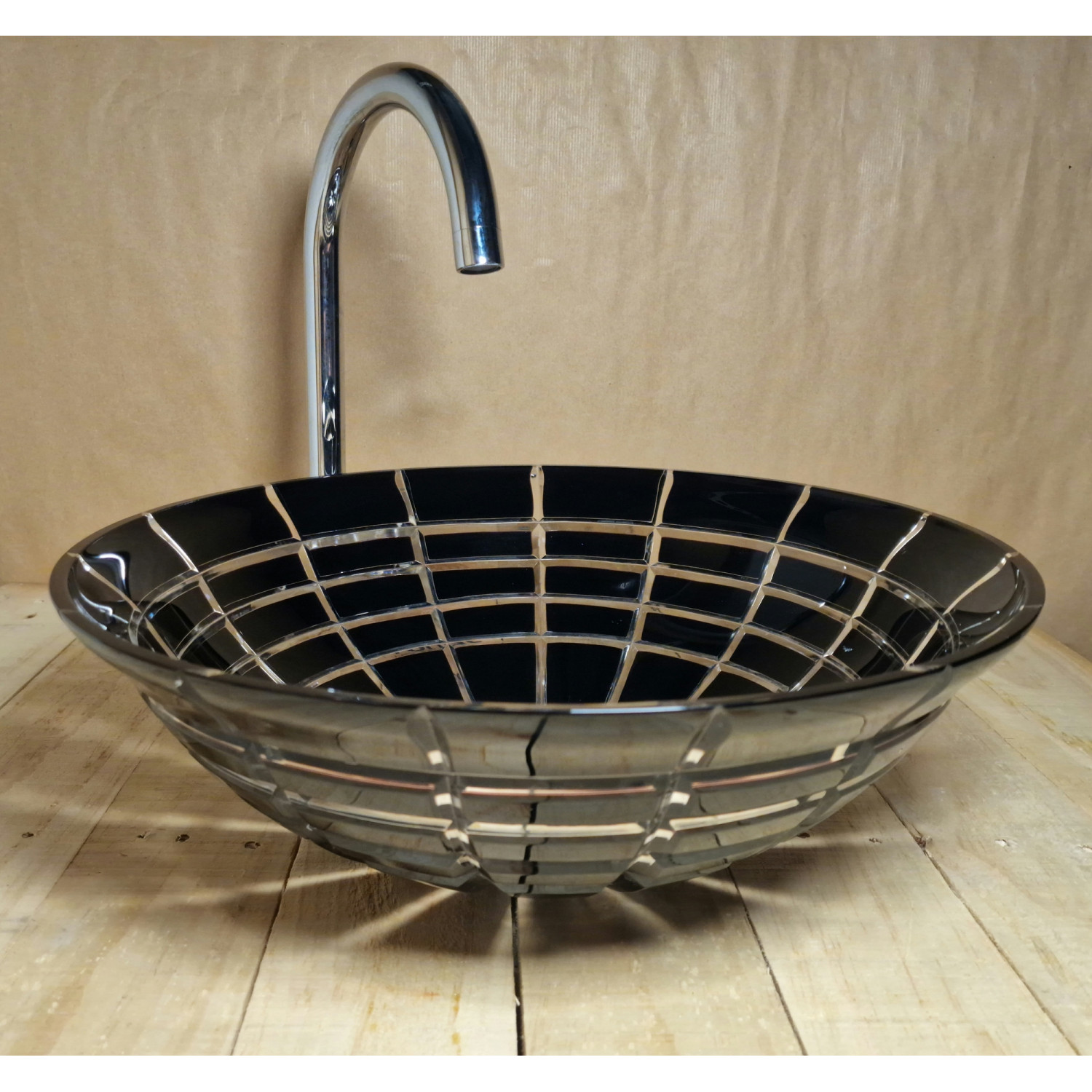 Skleněné designové umyvadlo "Black Diamond Beauty" U 005 foto5