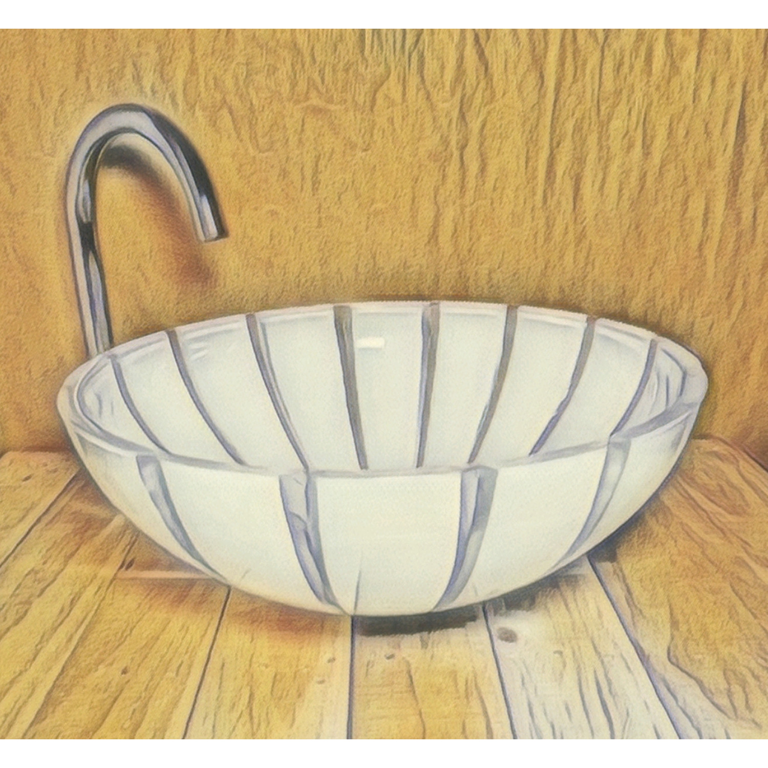 Skleněné Umyvadlo s Ručně Frézovanými Pruhy - Dokonalý Doplněk pro Vaši Koupelnu foto5