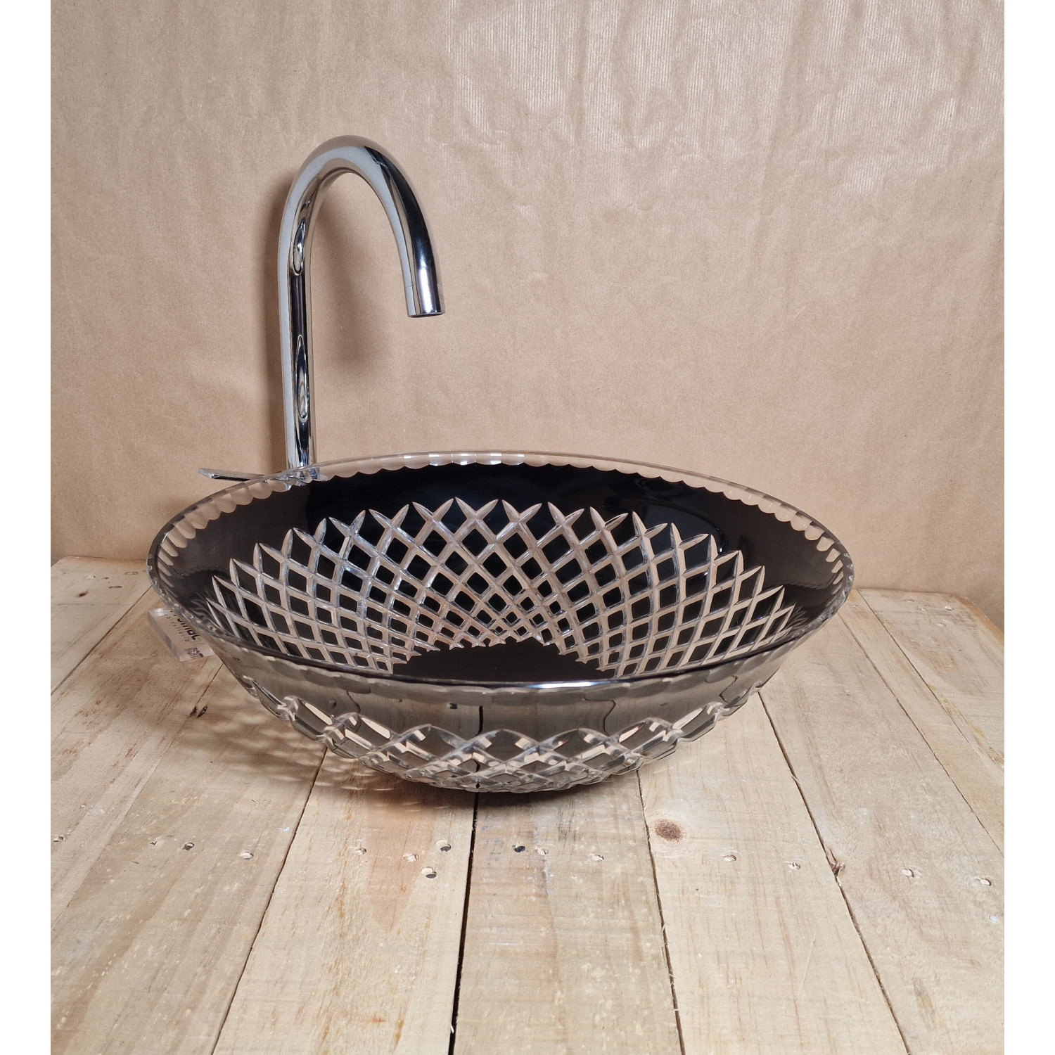 Exkluzivní skleněné umyvadlo z křišťálového skla U039 foto2