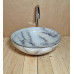 Moderní kulaté skleněné umyvadlo s efektem mramoru U041 foto5