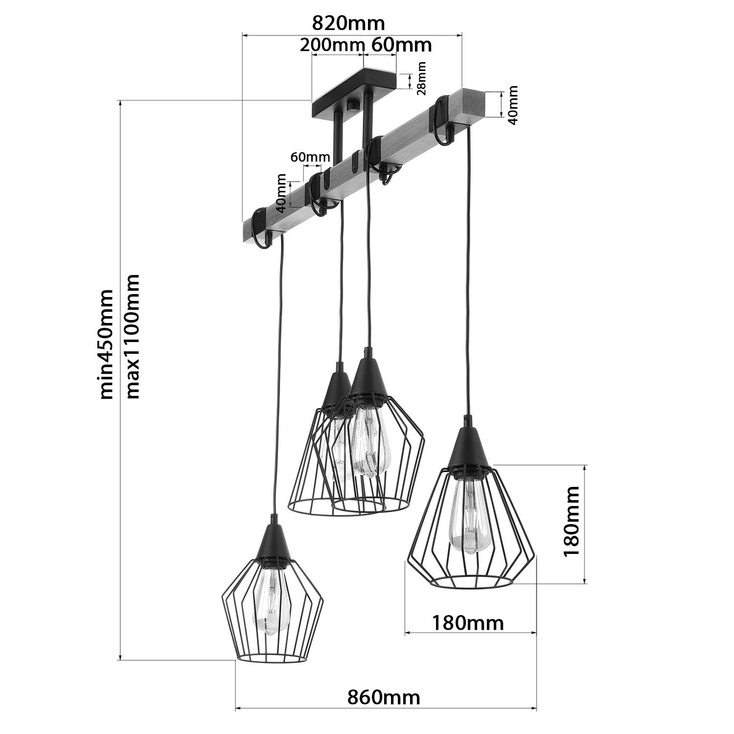 Závěsné svítidlo na lankách 20411 "CAMEROON" foto4