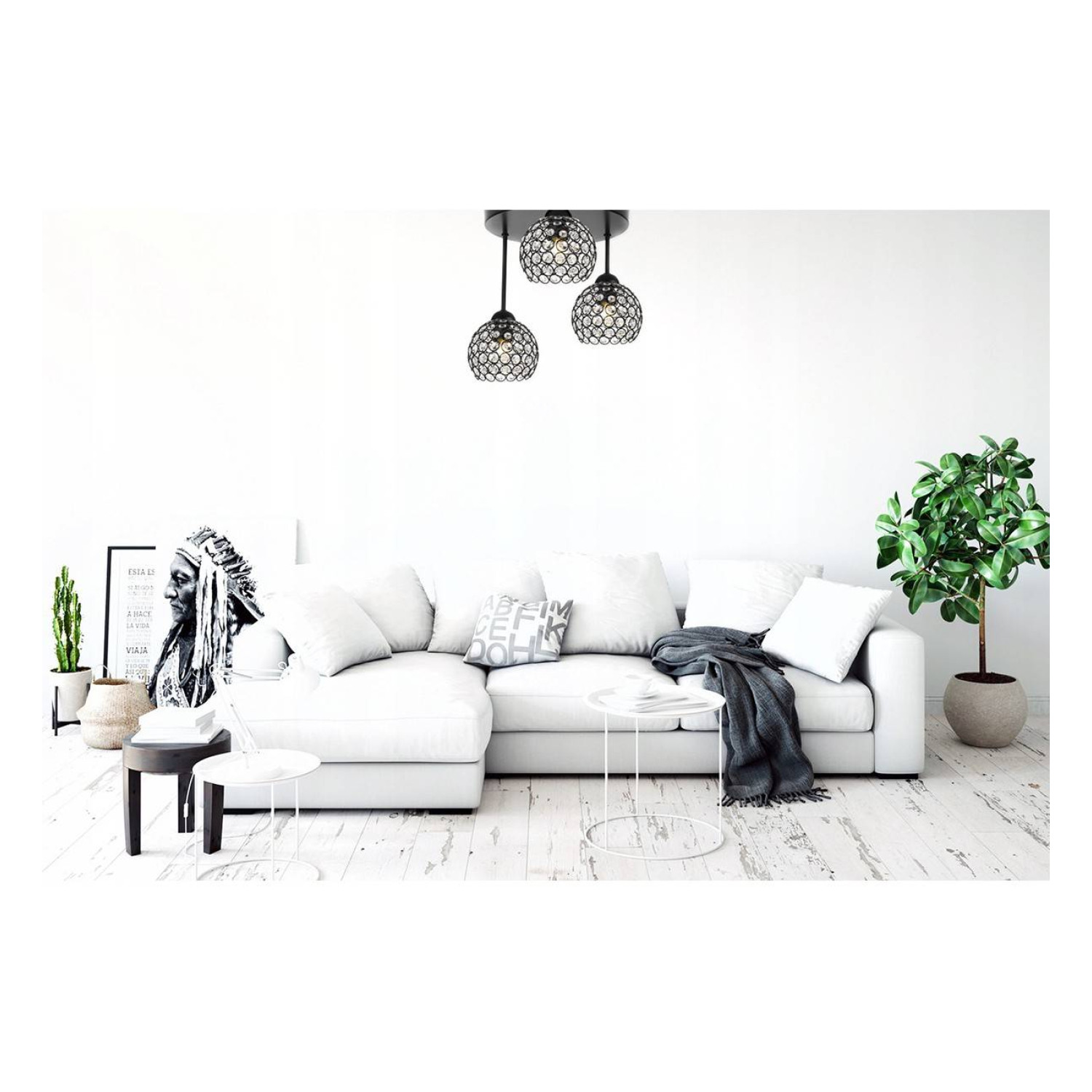 Elegant pendant lamp on a rod with decorative shades CRYSTAL 2220/3/OP foto6