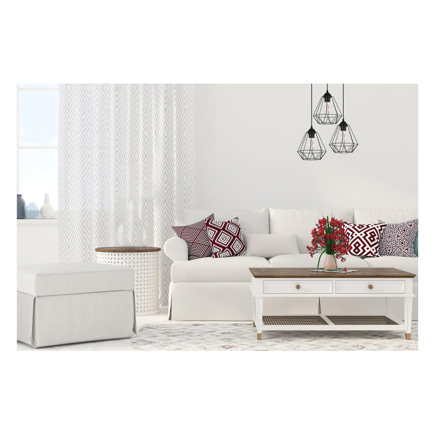 Závěsné svítidlo na lanku s kovovými stínítky LH001 "DIAMOND LOFT CORRAL" foto4