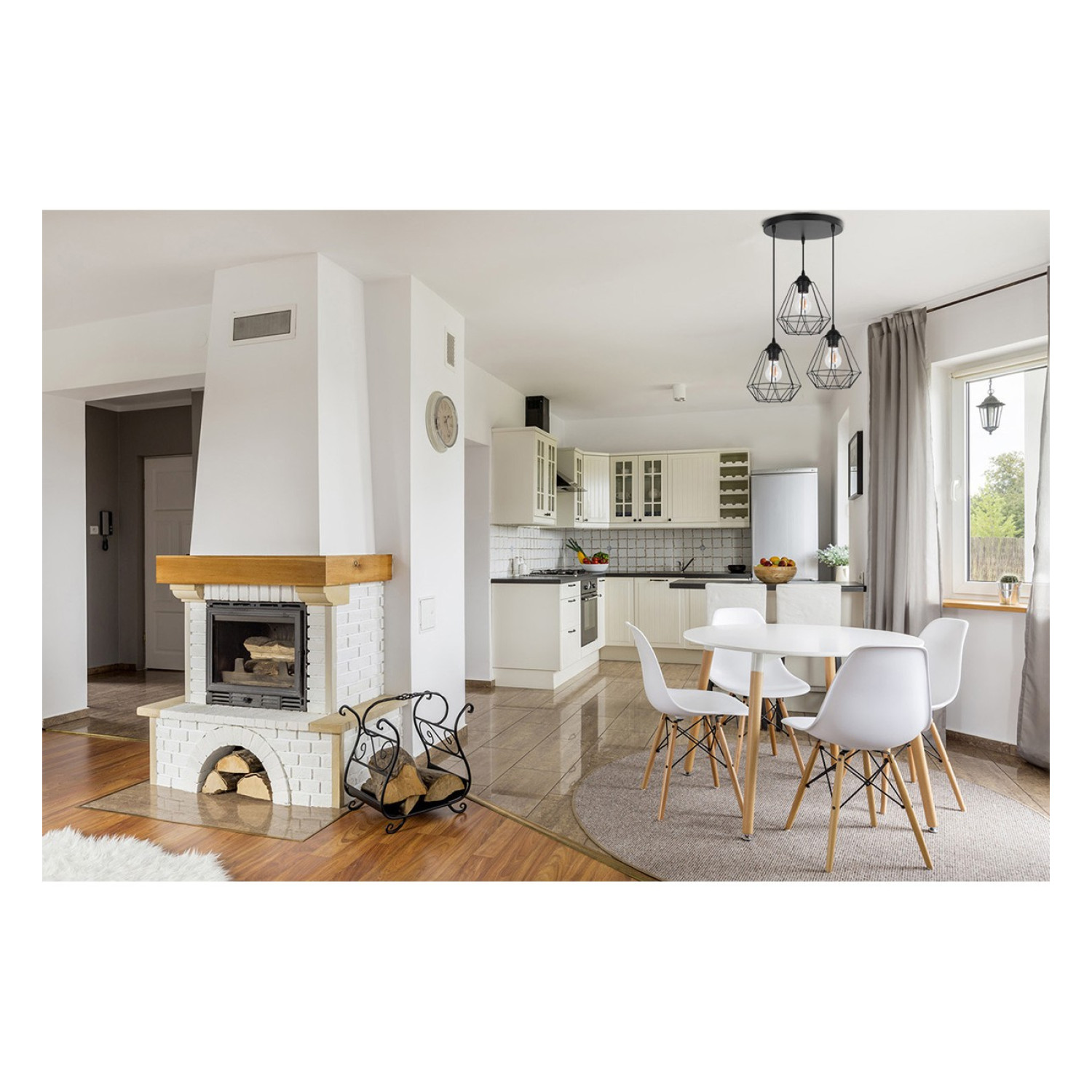 Závěsné svítidlo na lanku s kovovými stínítky LH001 "DIAMOND LOFT CORRAL" foto5