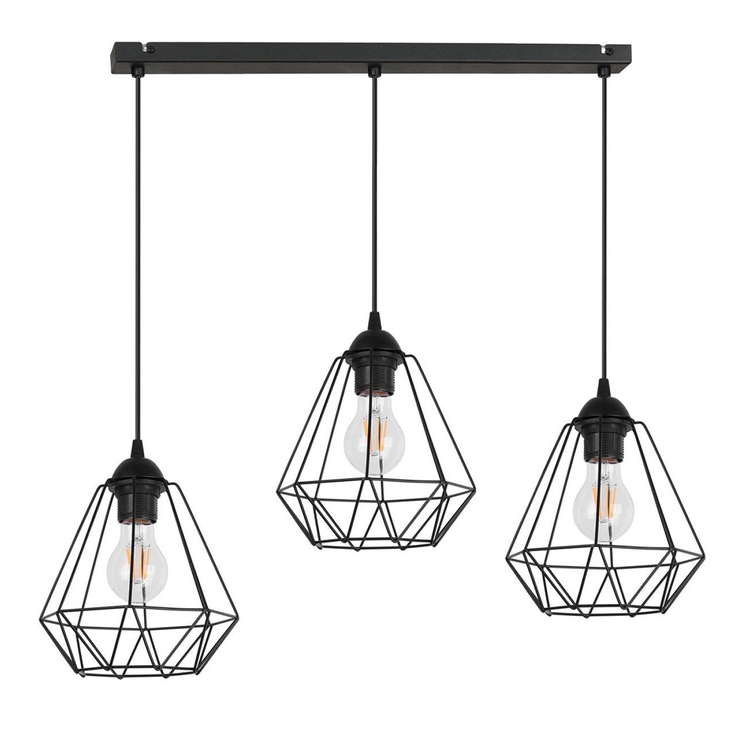 Závěsné svítidlo na lanku s kovovými stínítky LH002 "DIAMOND LOFT CORRAL"