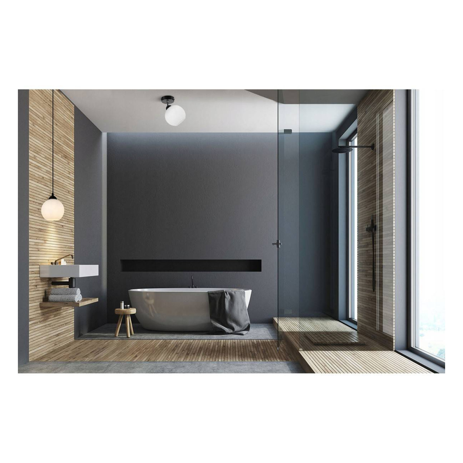 Stropní svítidlo s mléčným skleněným stínidlem ELIZA 1987/KP foto4