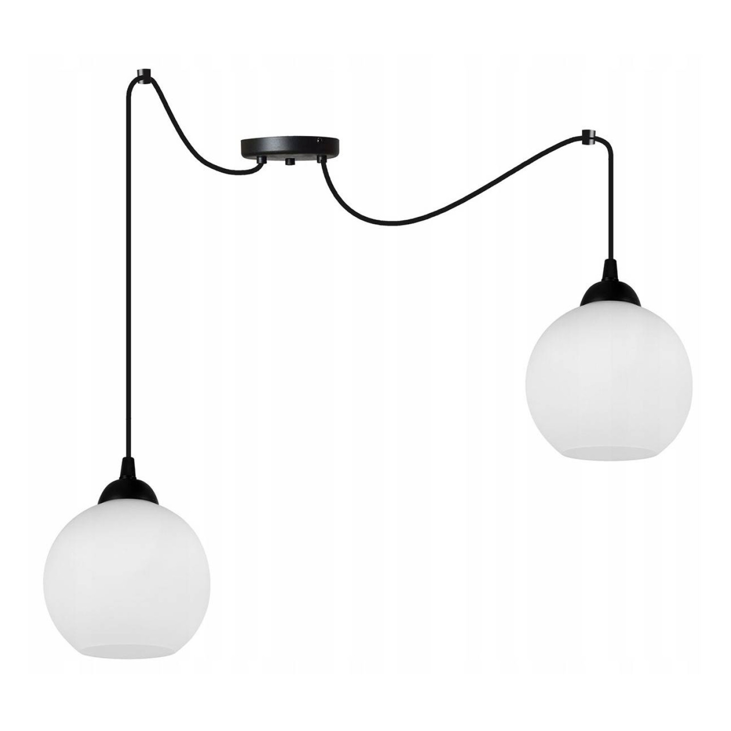 Moderní závěsné svítidlo na lanku s bílými skleněnými stínidly SPIDER ELIZA 1987/2