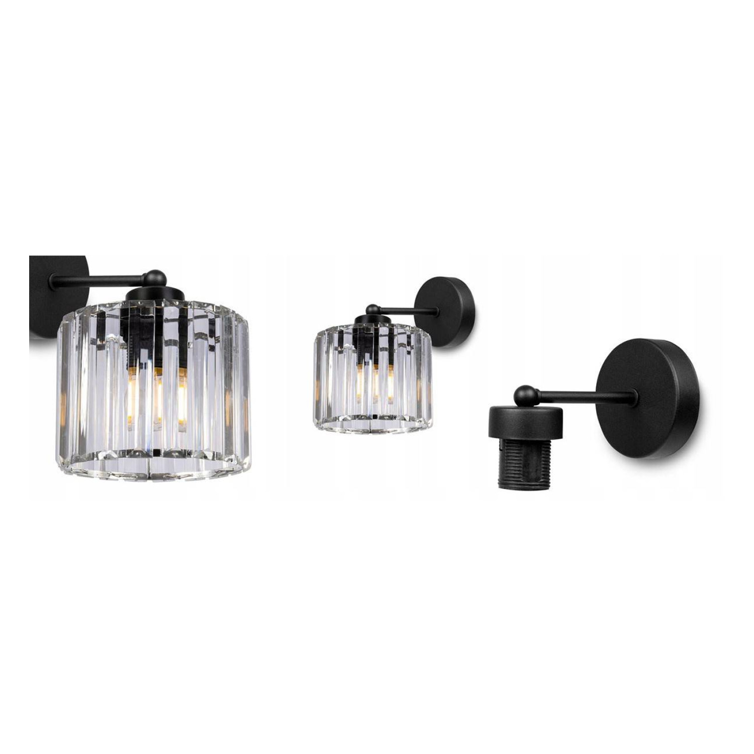 Kompaktní nástěnné svítidlo se skleněným stínidlem HOLDI 2202/K foto3