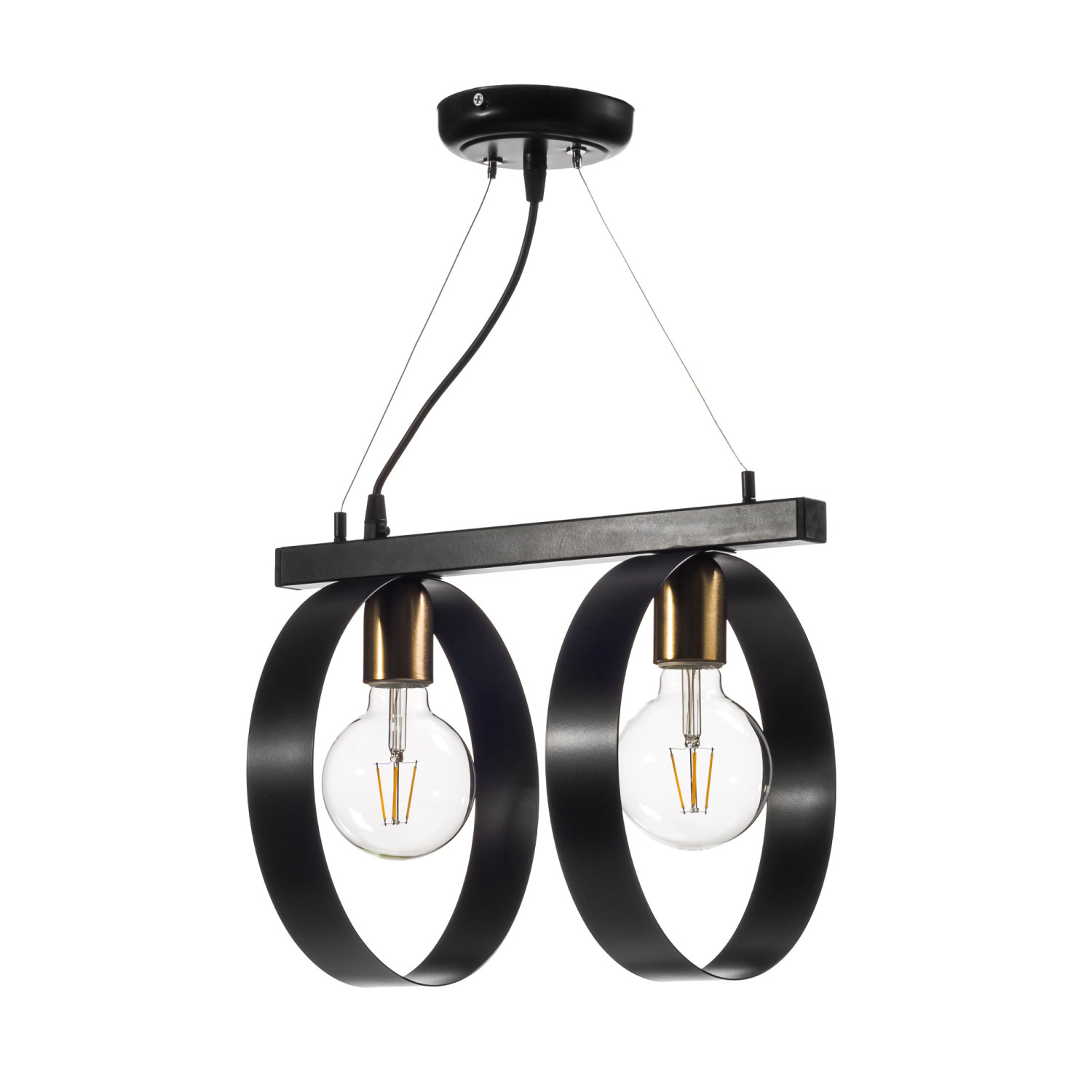 Závěsné svítidlo na kovové liště na dvě žárovky  14602 "Industrial Elegance" foto2