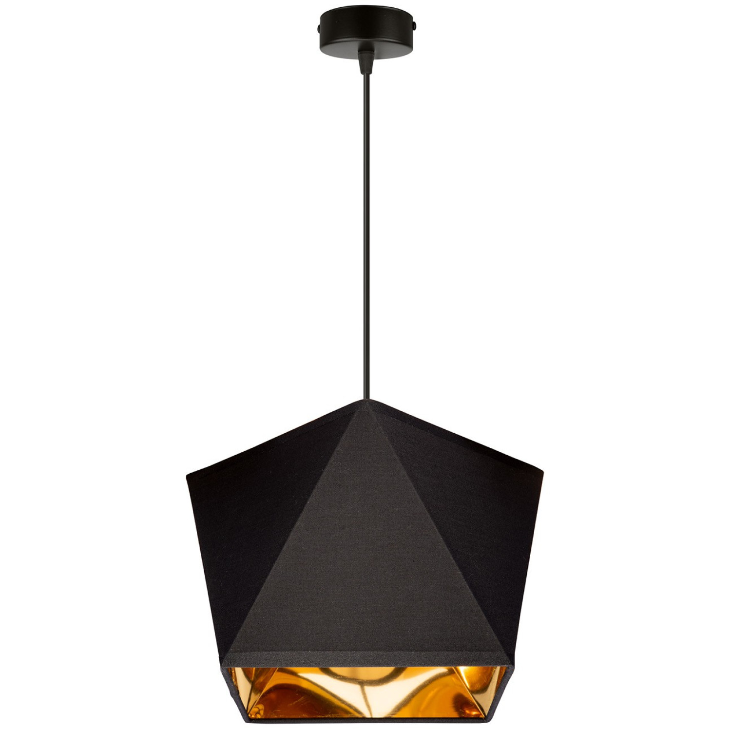 Závěsné svítidlo na kabelu s textilním stínidlem. LH010 "DIAMOND GOLD"